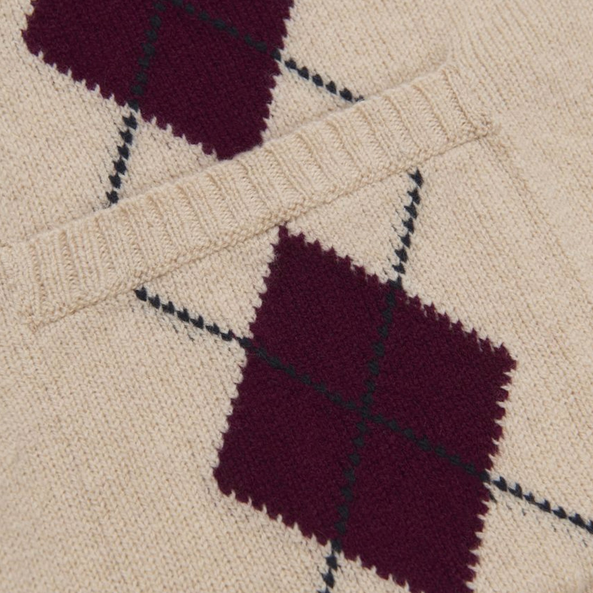 Manors Mens Argyle Striped Cardigan Cream