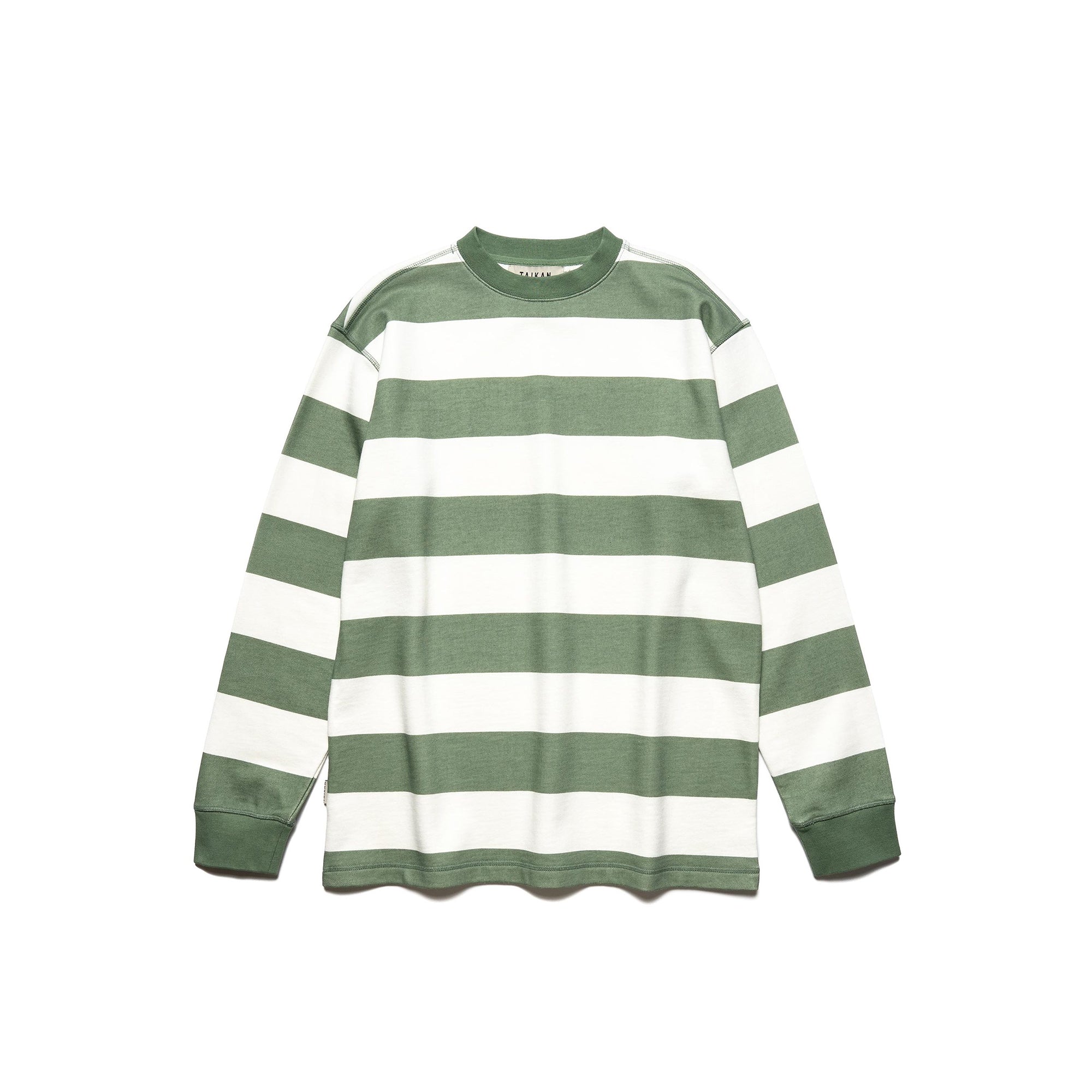 Taikan Mens Striped L/S Crew 'Green'