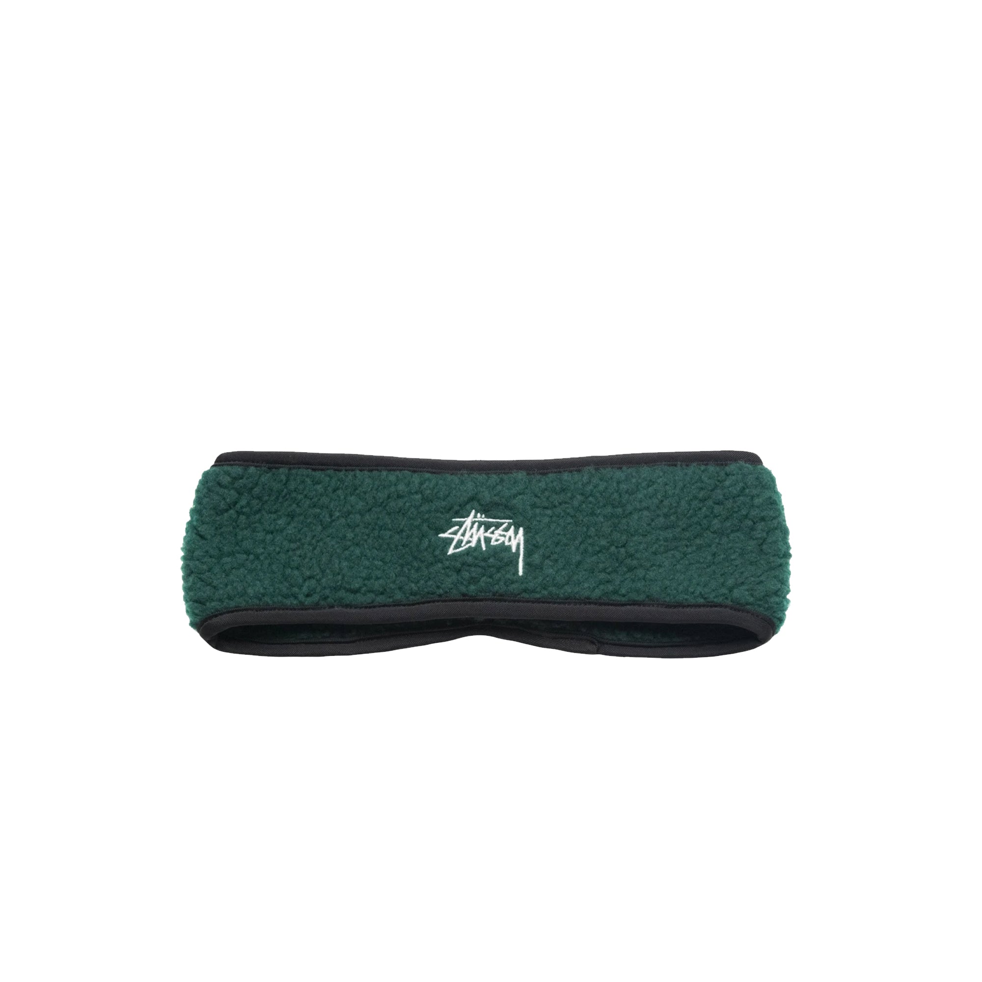 Stussy Mens Solid Plaid Fleece Headband 'Forest'