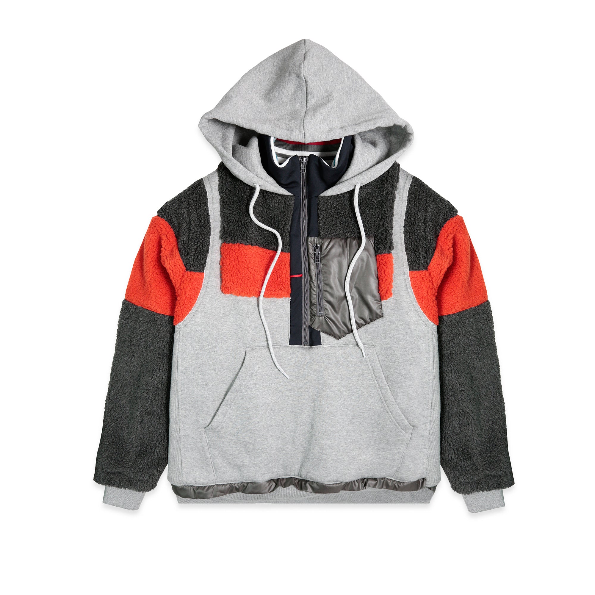 Facetasm Mens Shearling Pullover Hoodie