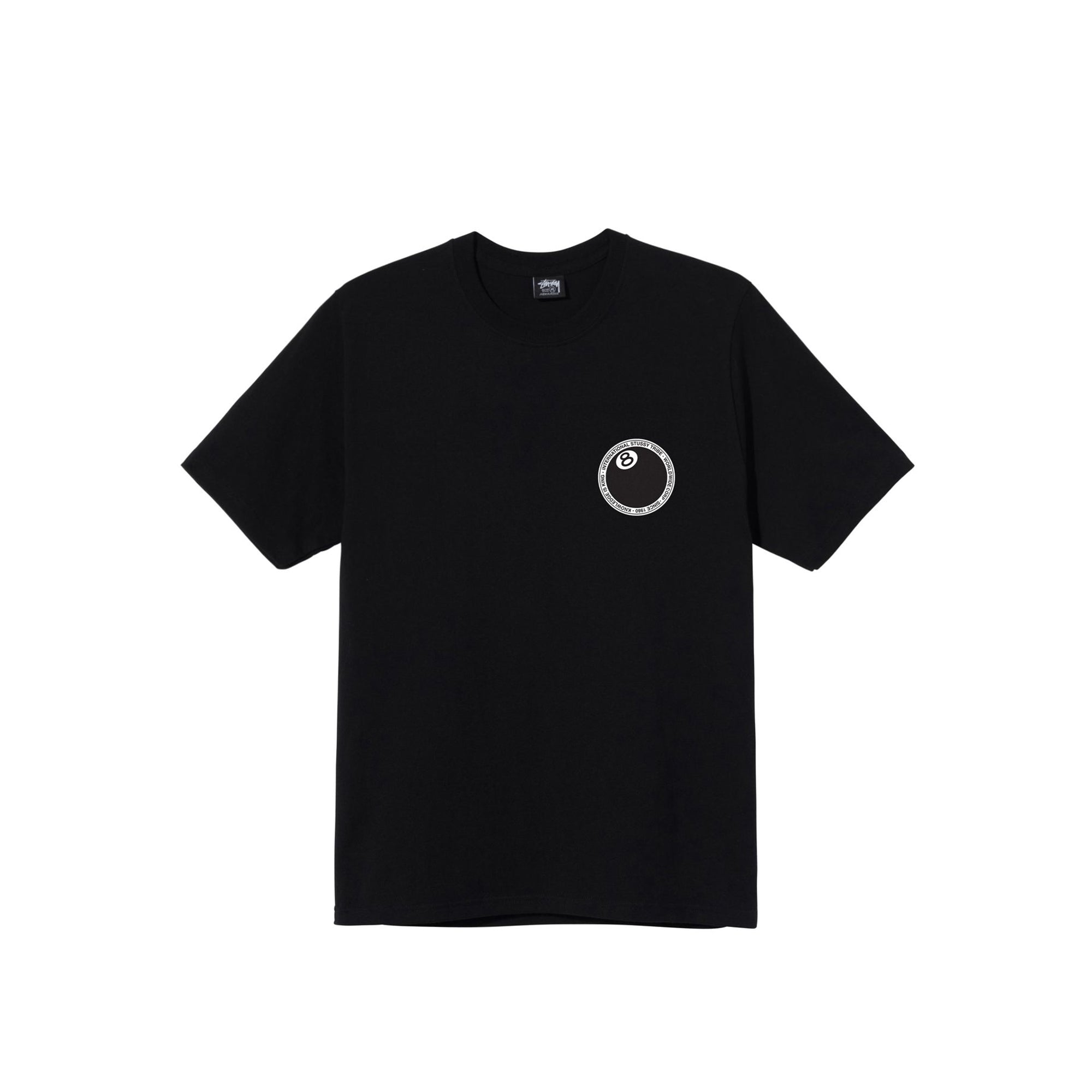 Stussy Mens 8 Ball Dot Black Tee
