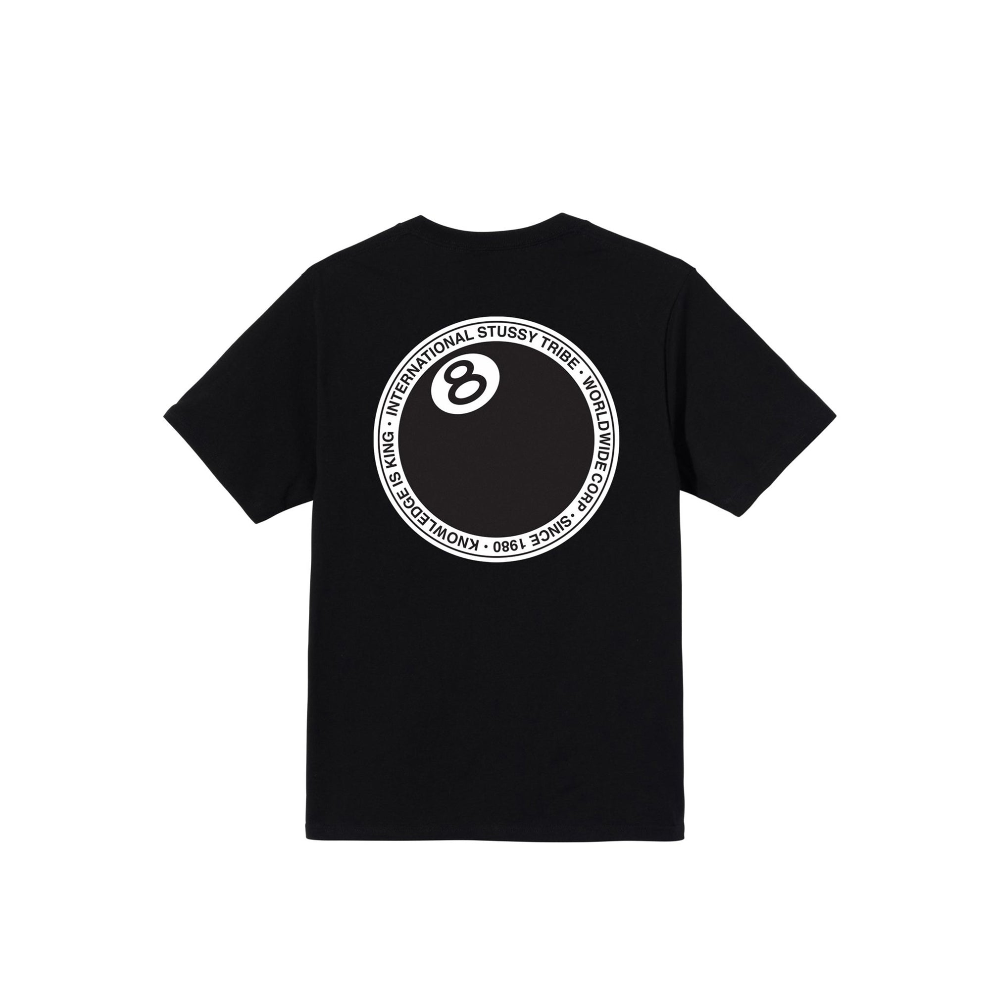 Stussy Mens 8 Ball Dot Black Tee