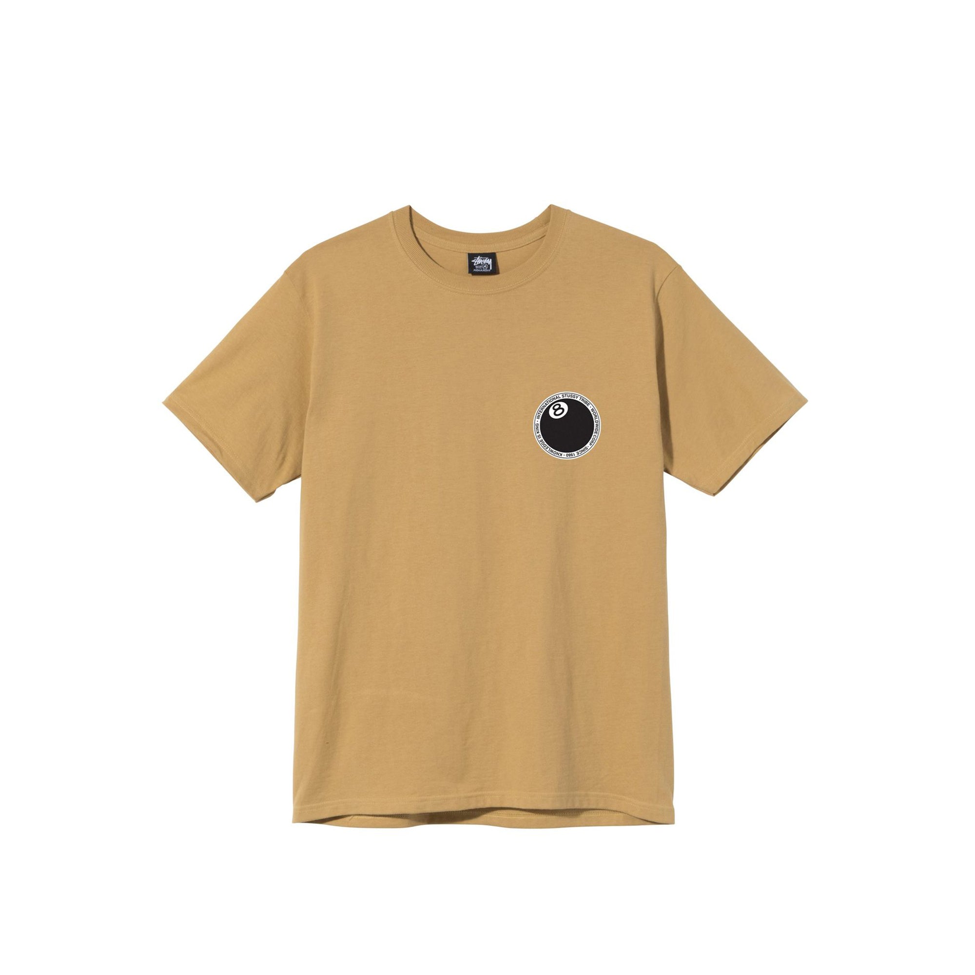 Stussy Mens 8 Ball Dot Khaki Tee