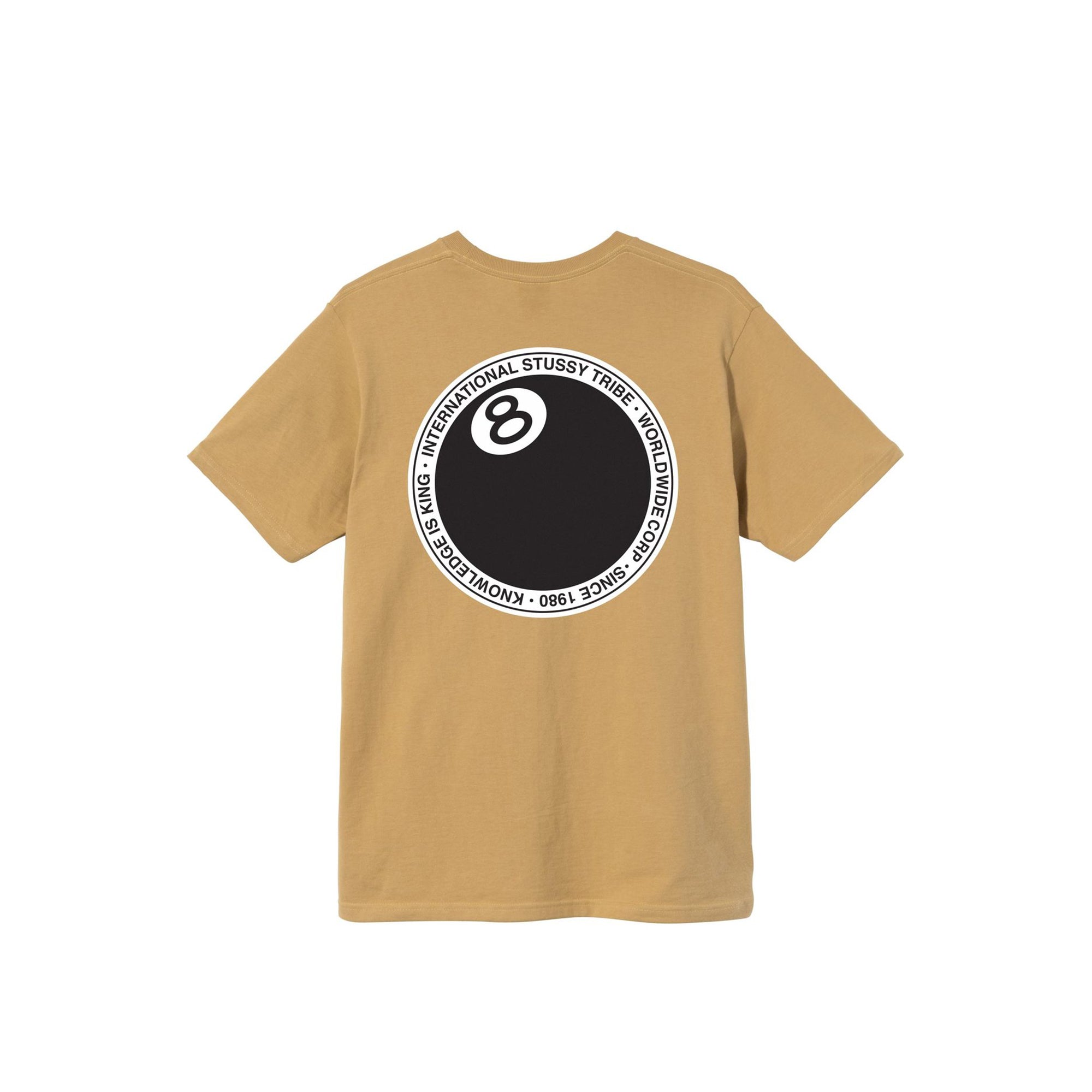 Stussy Mens 8 Ball Dot Khaki Tee