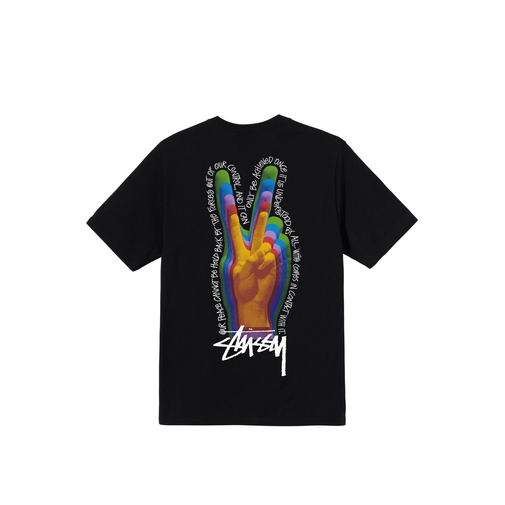 Stussy Mens Peace Sign Black Tee