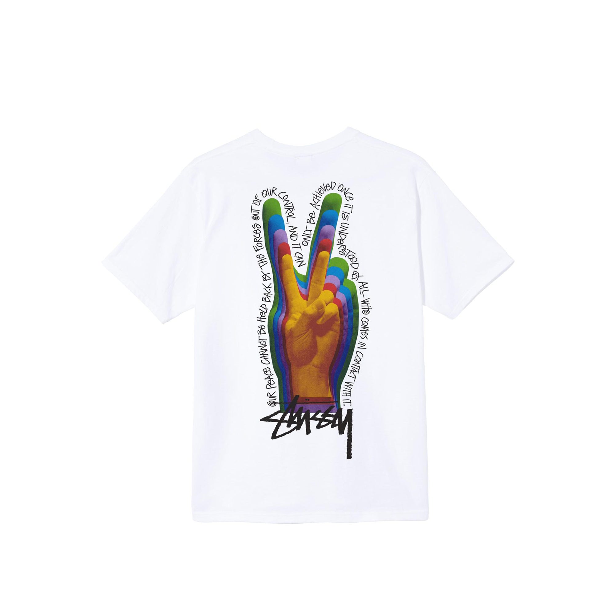 Stussy Mens Peace Sign White Tee