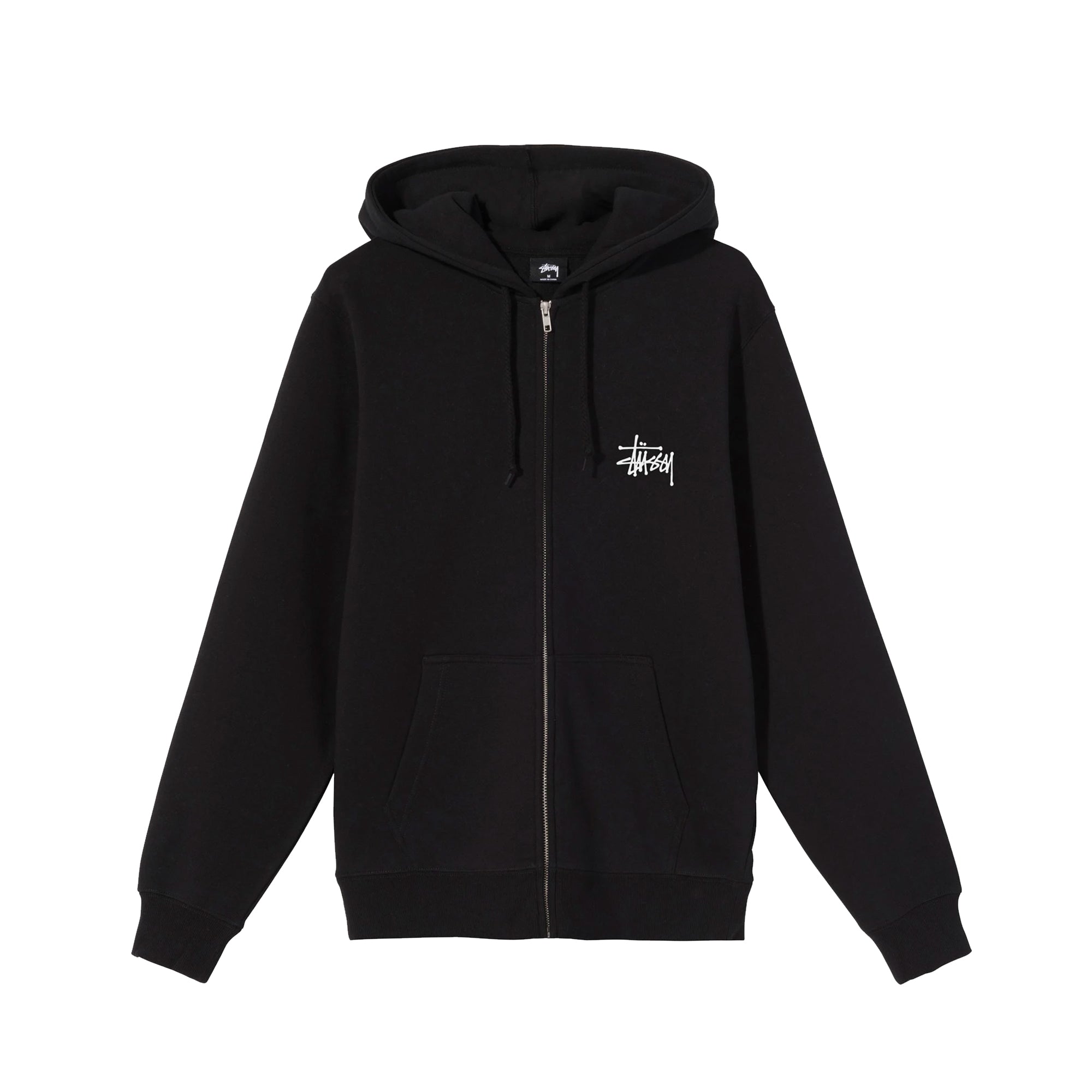 Stussy Men Basic Stussy Zip Black Hoodie