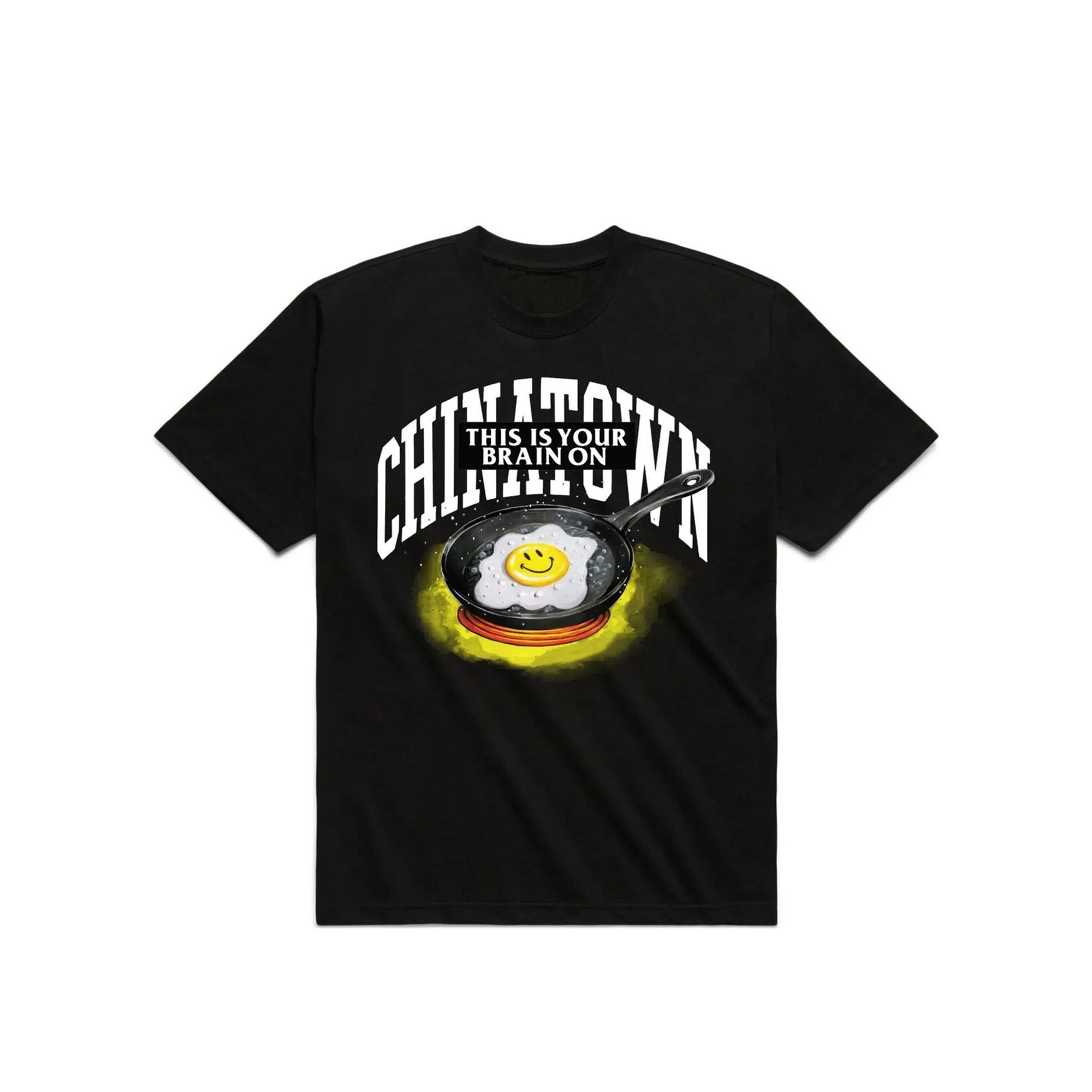 Chinatown Market Mens Smiley Brain on Fried Tee 'Black'