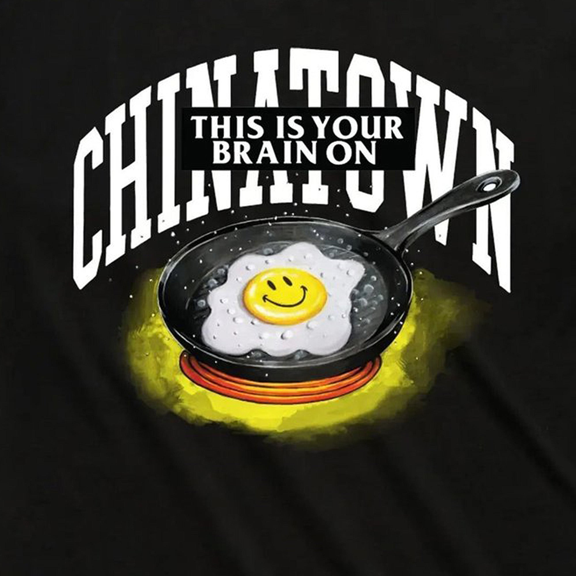 Chinatown Market Mens Smiley Brain on Fried Tee 'Black'
