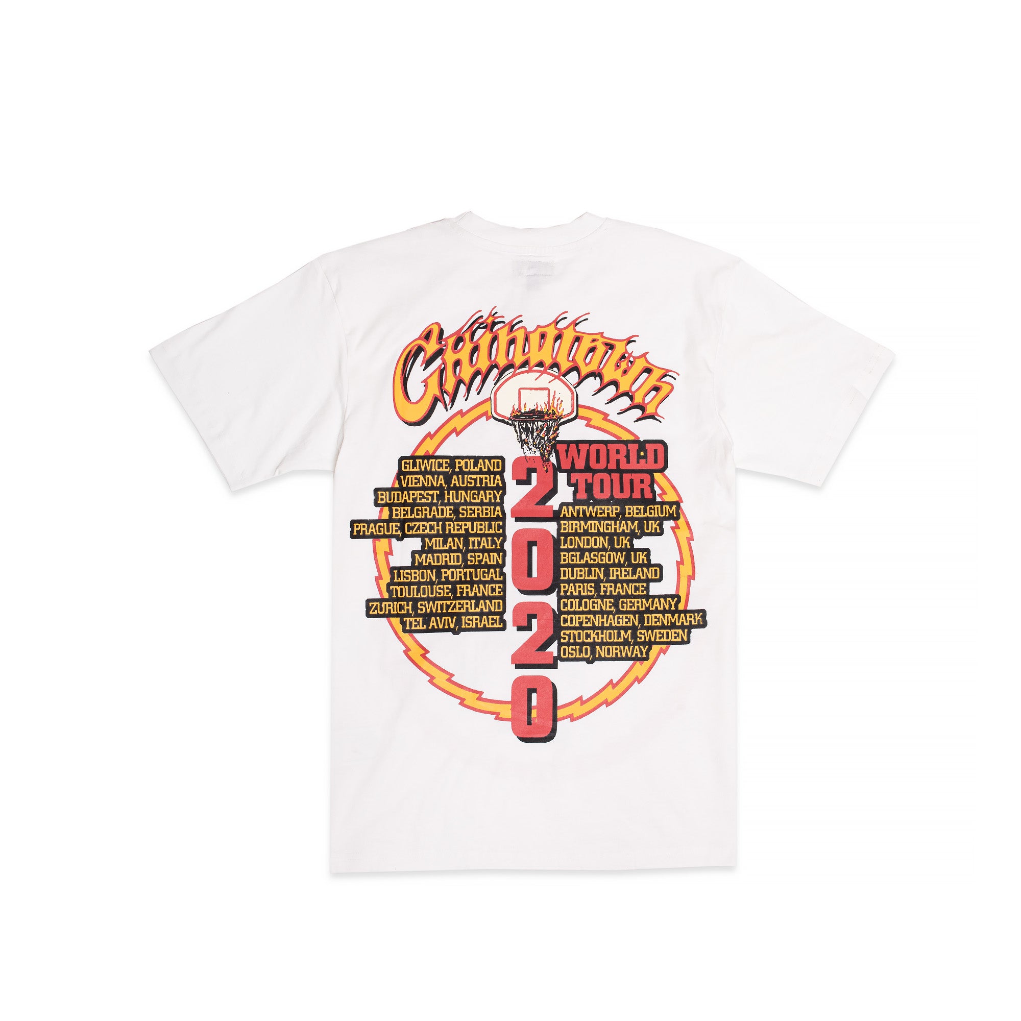 Chinatown Market Mens Skelly World Tour T-Shirt 'Cream'