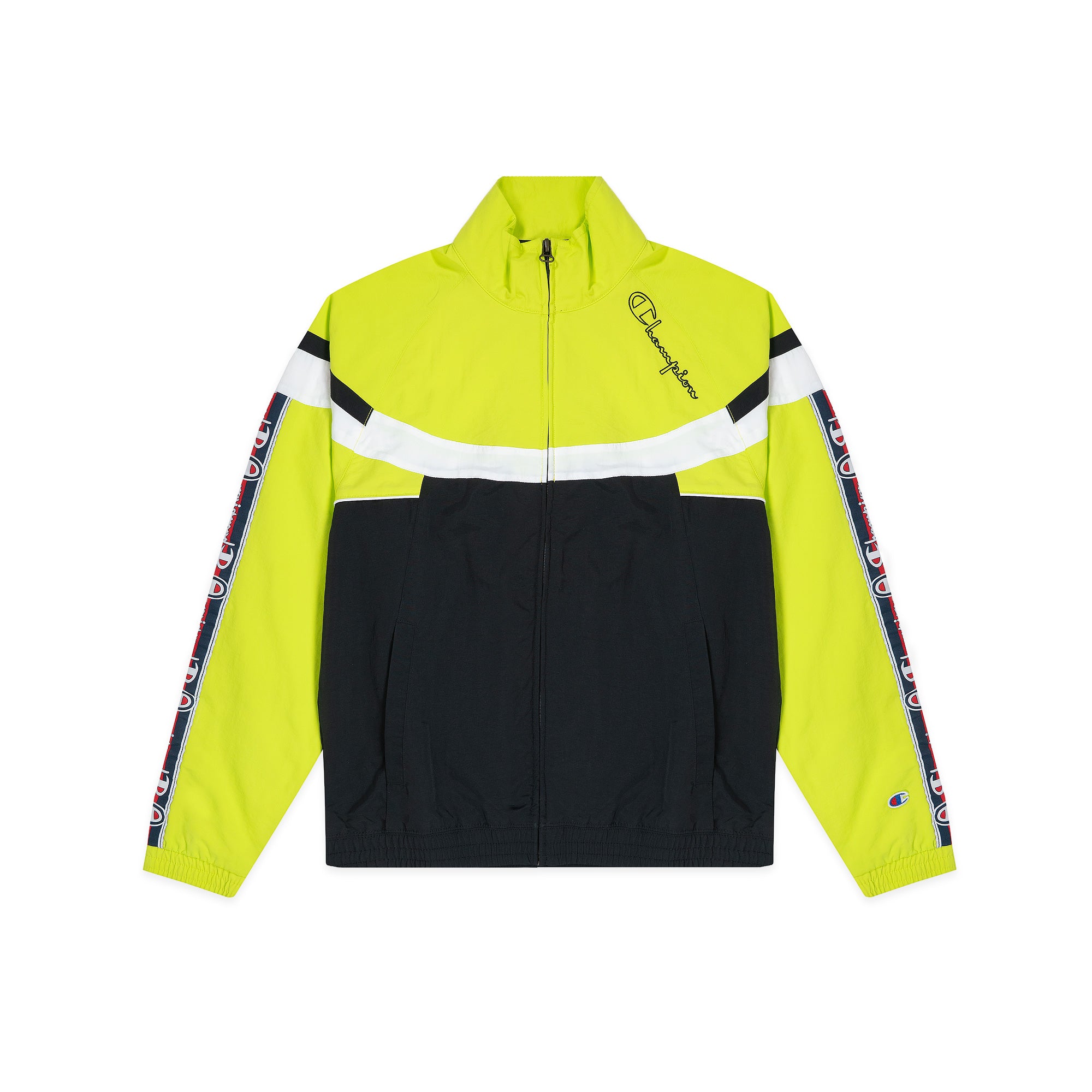 Champion Mens Reverse Weave Tri Color Jacquard Logo Tape Track Jacket