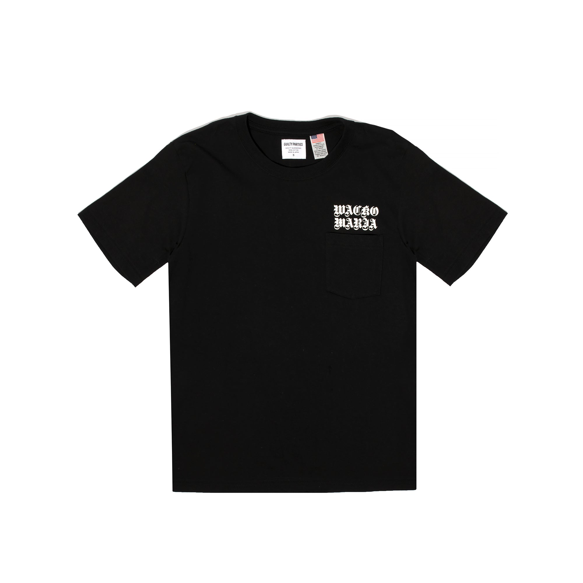 Wacko Maria Mens USA Body Crew Neck Pocket Tee 'Black'