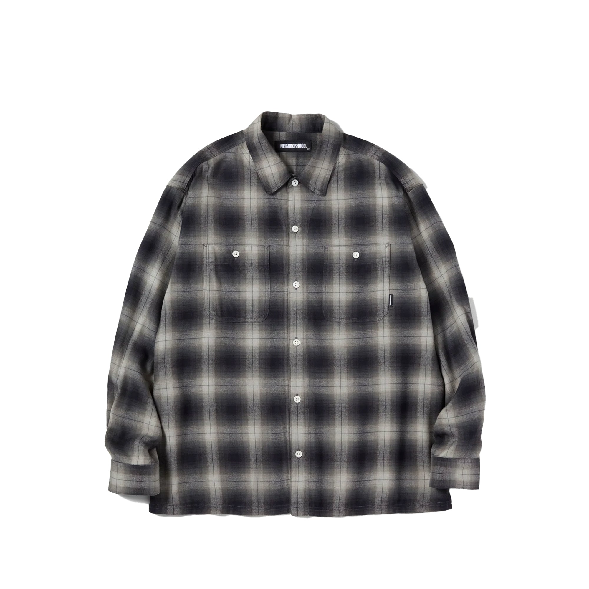 Neighborhood Mens CR Check LS Shirt Black