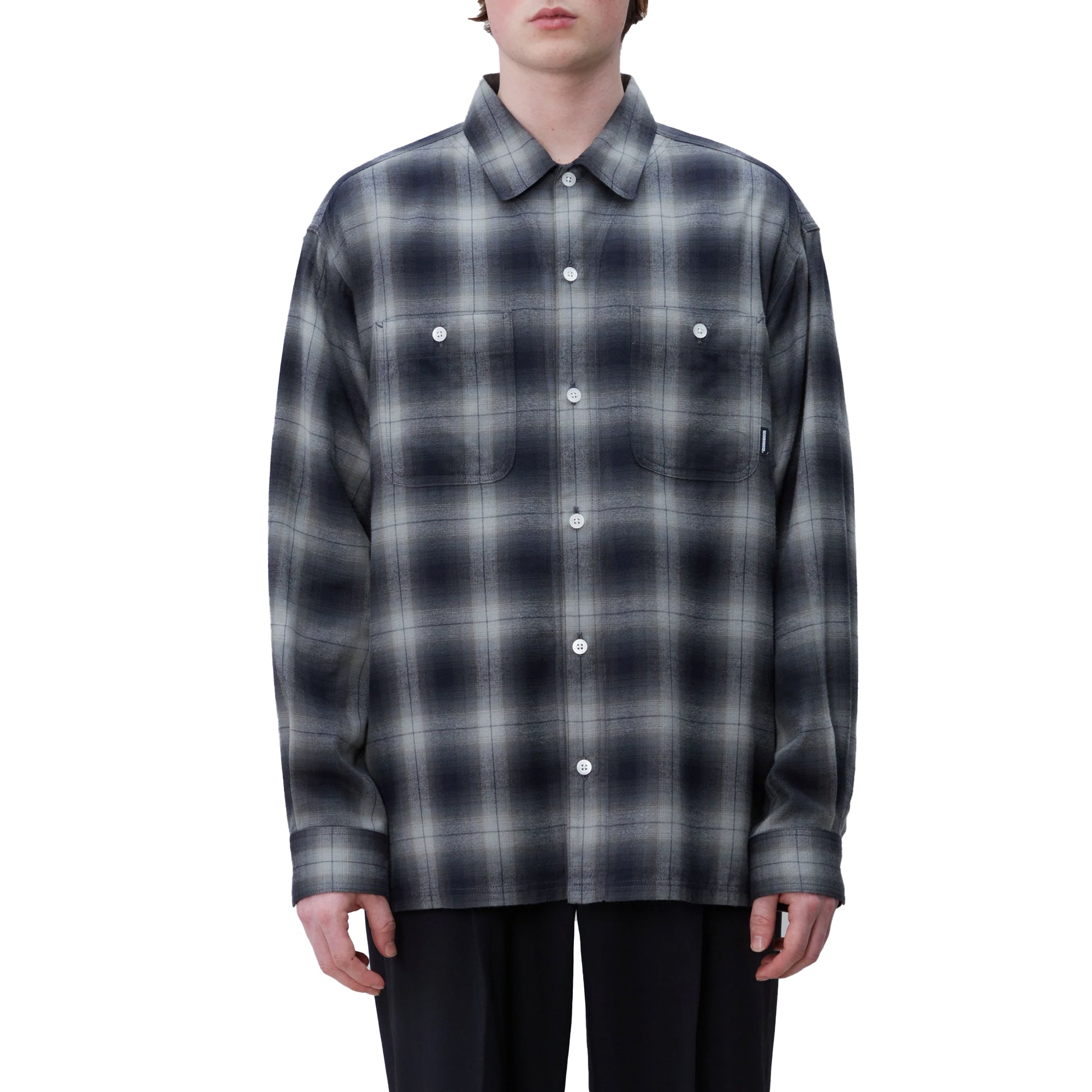Neighborhood Mens CR Check LS Shirt Black