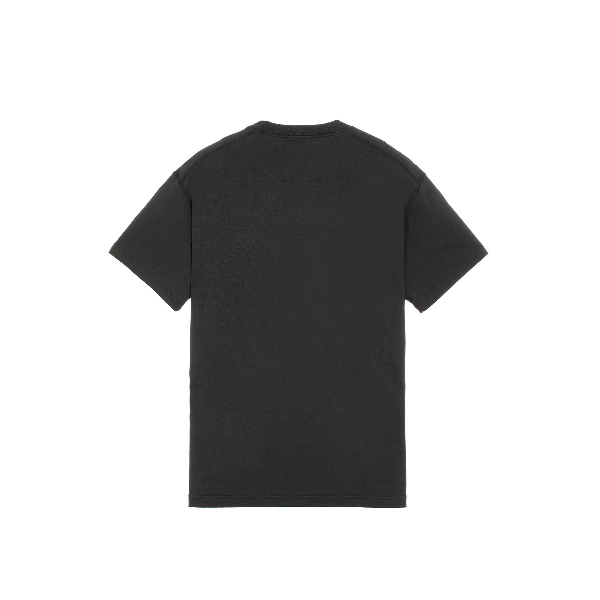 Stone Island Mens Fissato Dyed Patch Logo Tee Black
