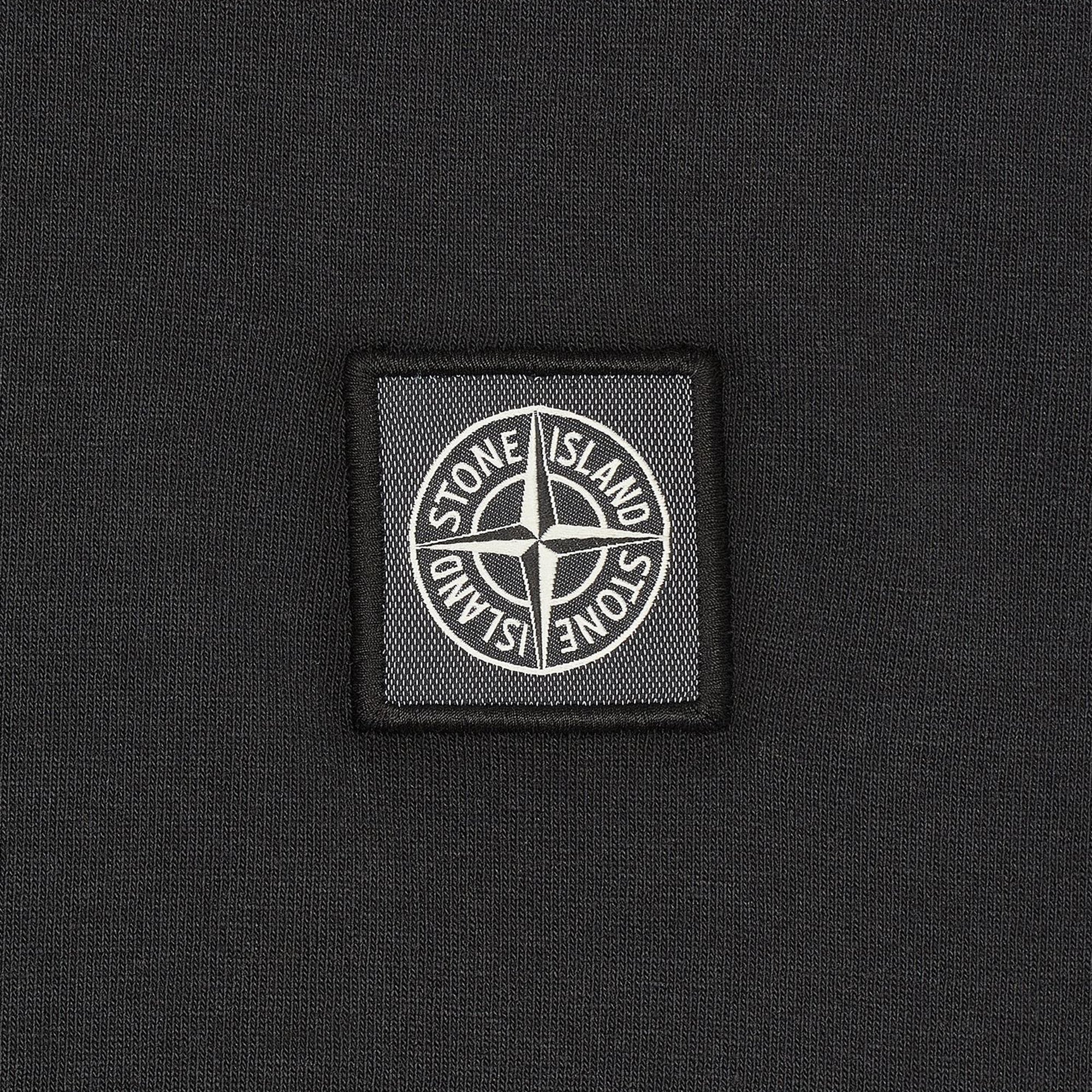 Stone Island Mens Fissato Dyed Patch Logo Tee Black