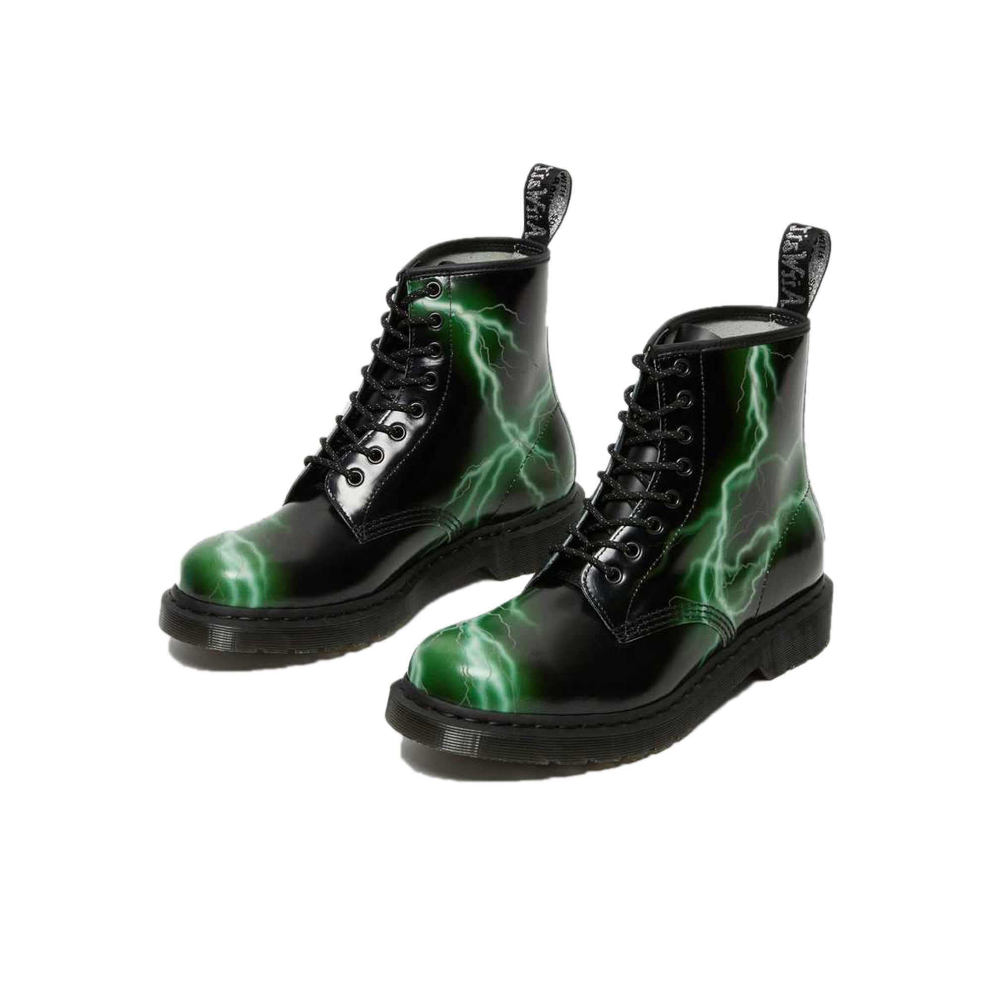Dr.Martens Mens 1460 Shoes 'Black/Green/Flash Smooth'