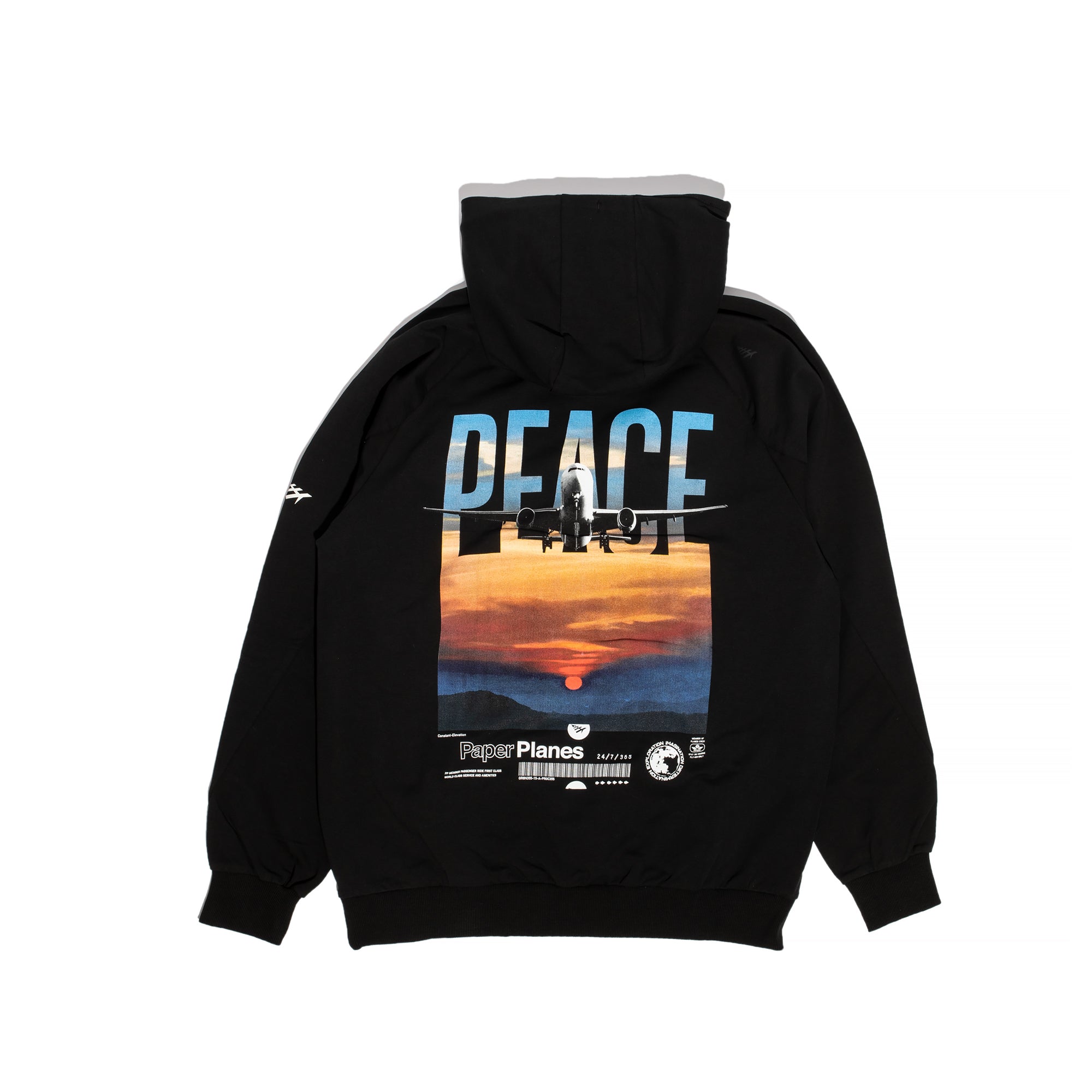 Paper Planes Mens World Peace Hoodie 'Black'