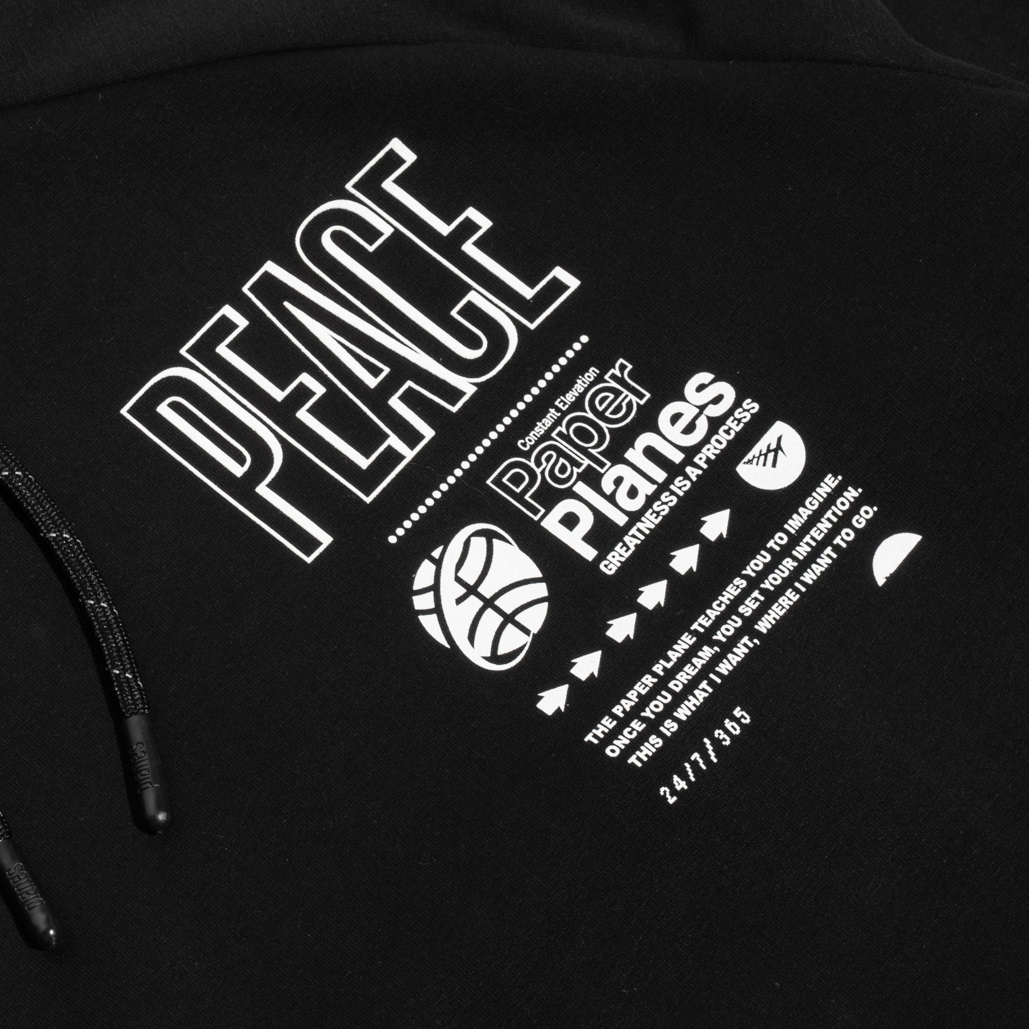 Paper Planes Mens World Peace Hoodie 'Black'
