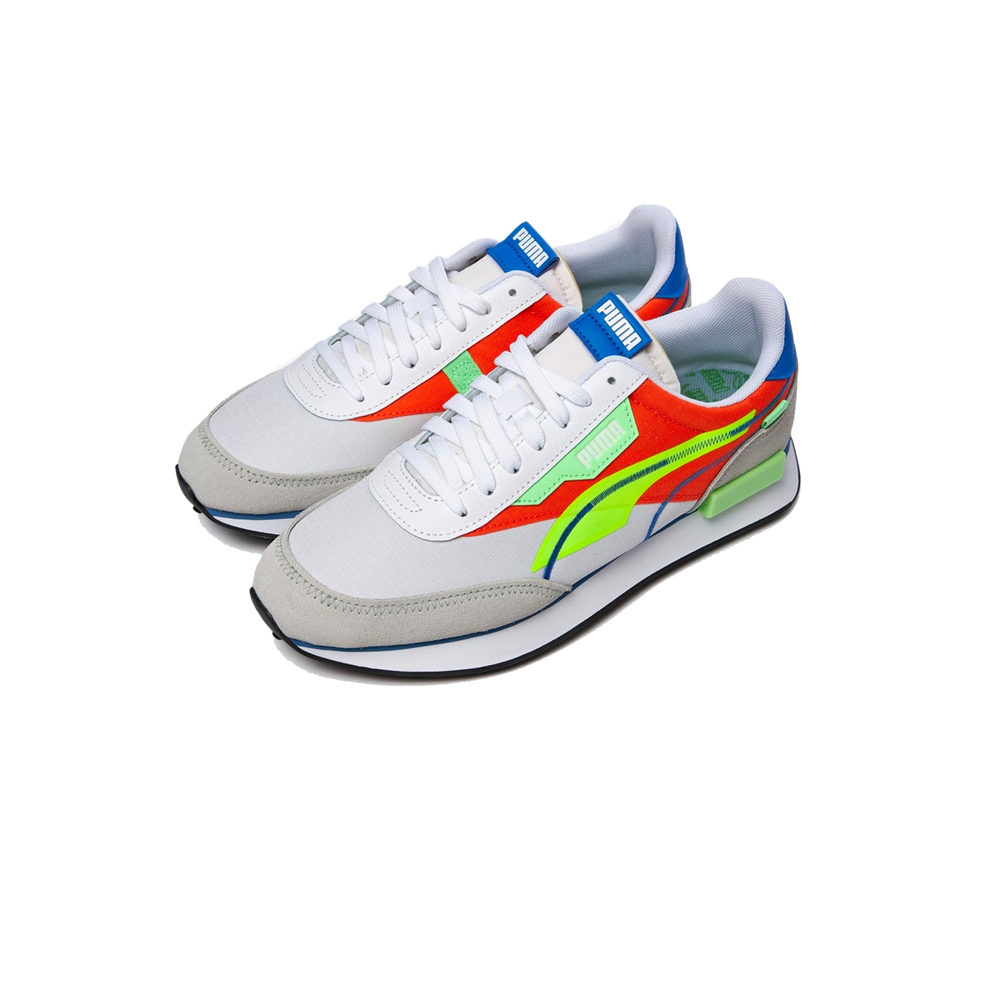 Puma Mens Future Rider Twofold SD Pop Shoes 'White/Yellow Alert'