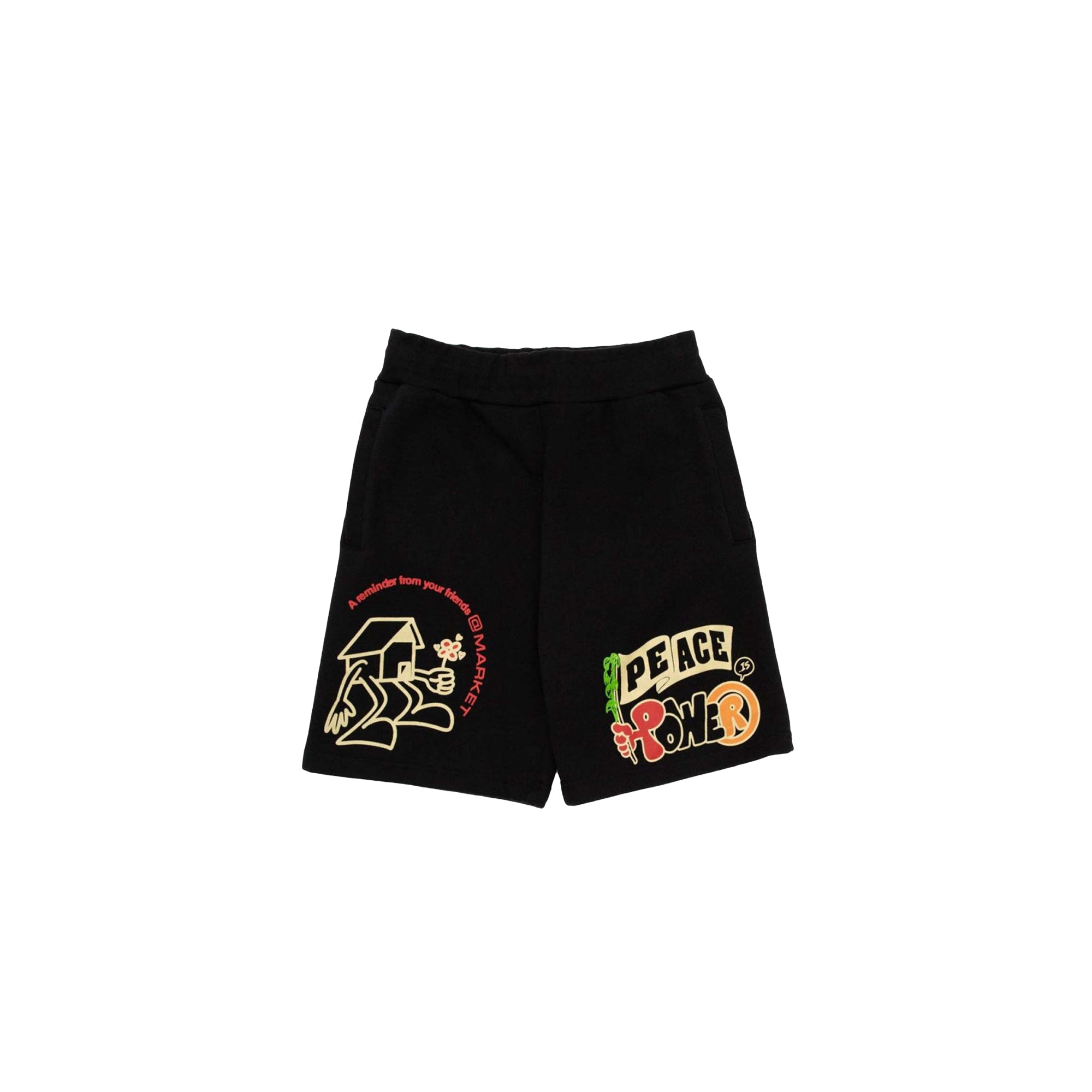 Market Mens Peace and Power Sweatshorts Black