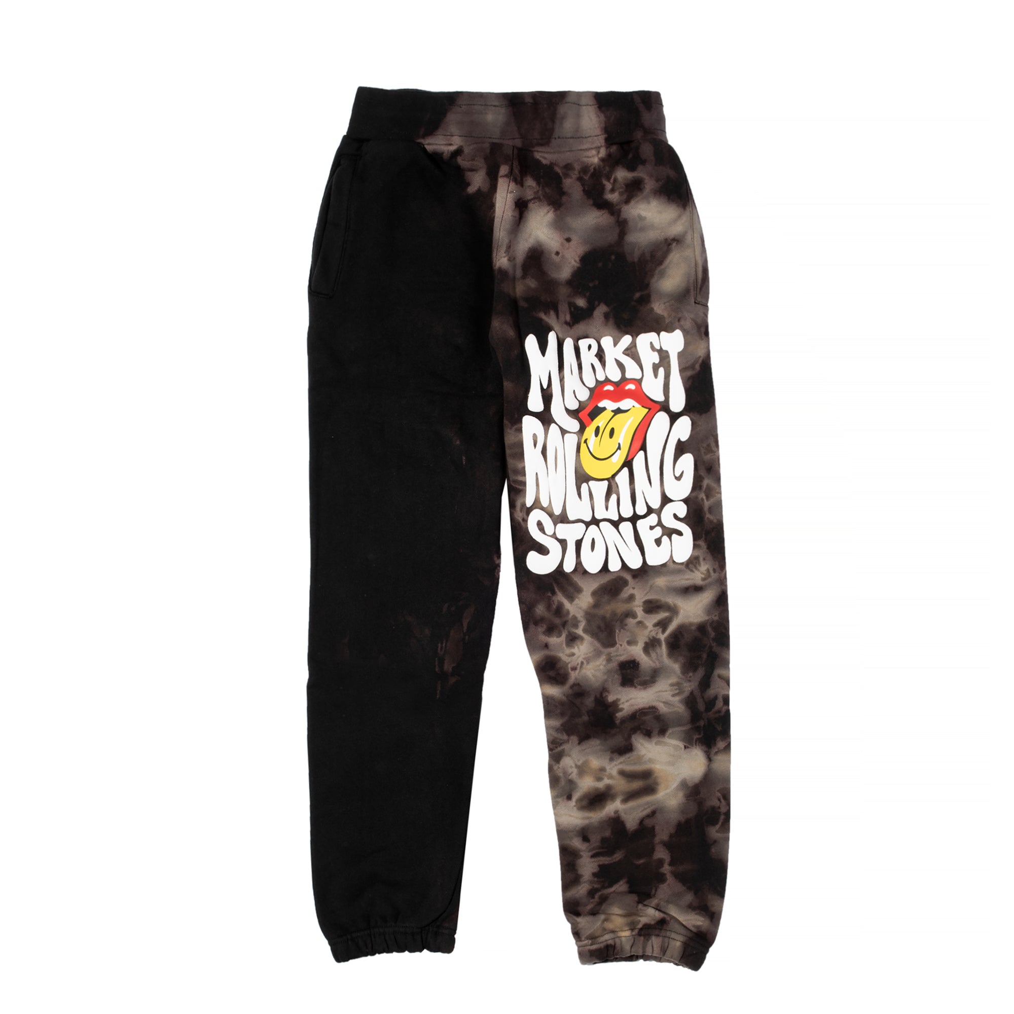 Market Mens Smiley Market Rolling Stones Tie-Dye Sweatpants 'Black Tie Dye'