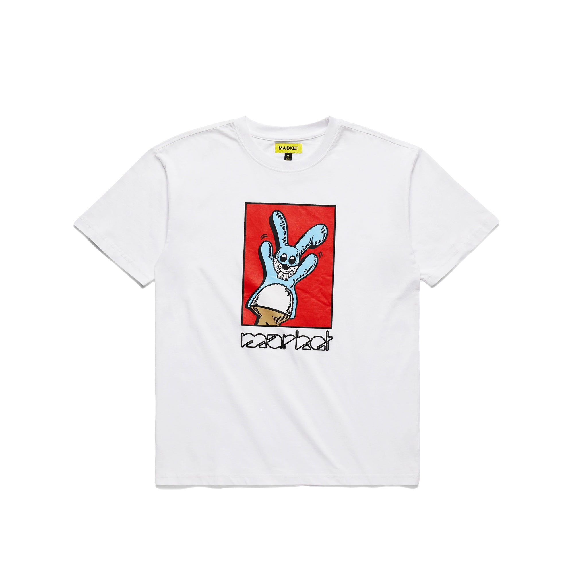 Market Mens Bunny Puppet Puff SS Tee White