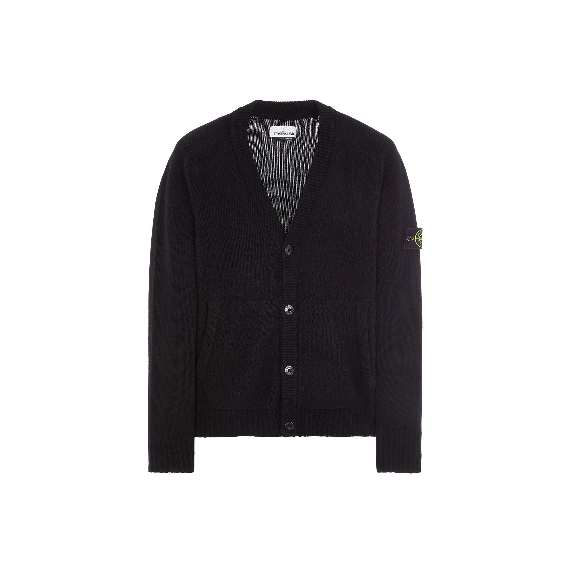 Stone Island Mens Wool Cardigan Black
