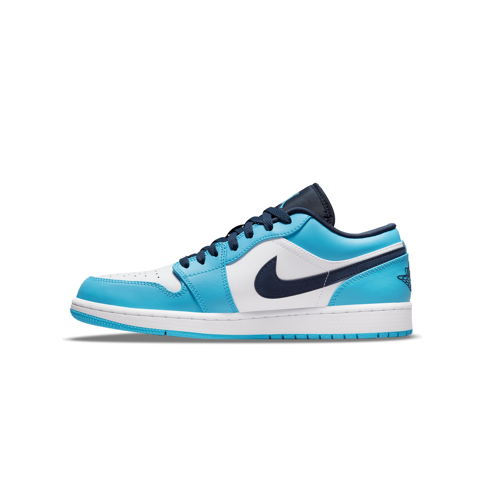 Air Jordan Mens 1 Low Shoes White/DK Powder Blue