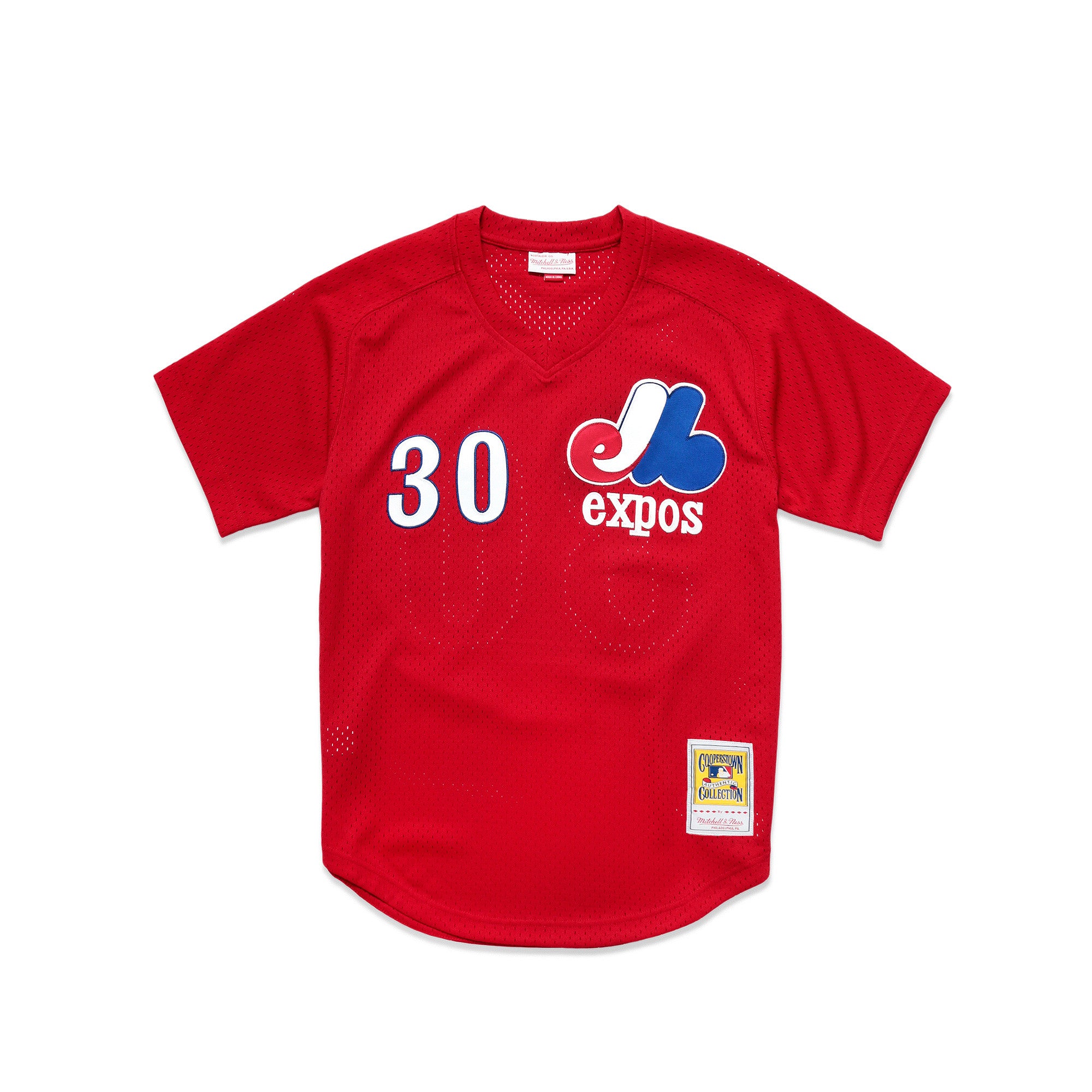 Mitchell & Ness Men's Tim Raines Authentic Mesh BP Jersey - Scarlet