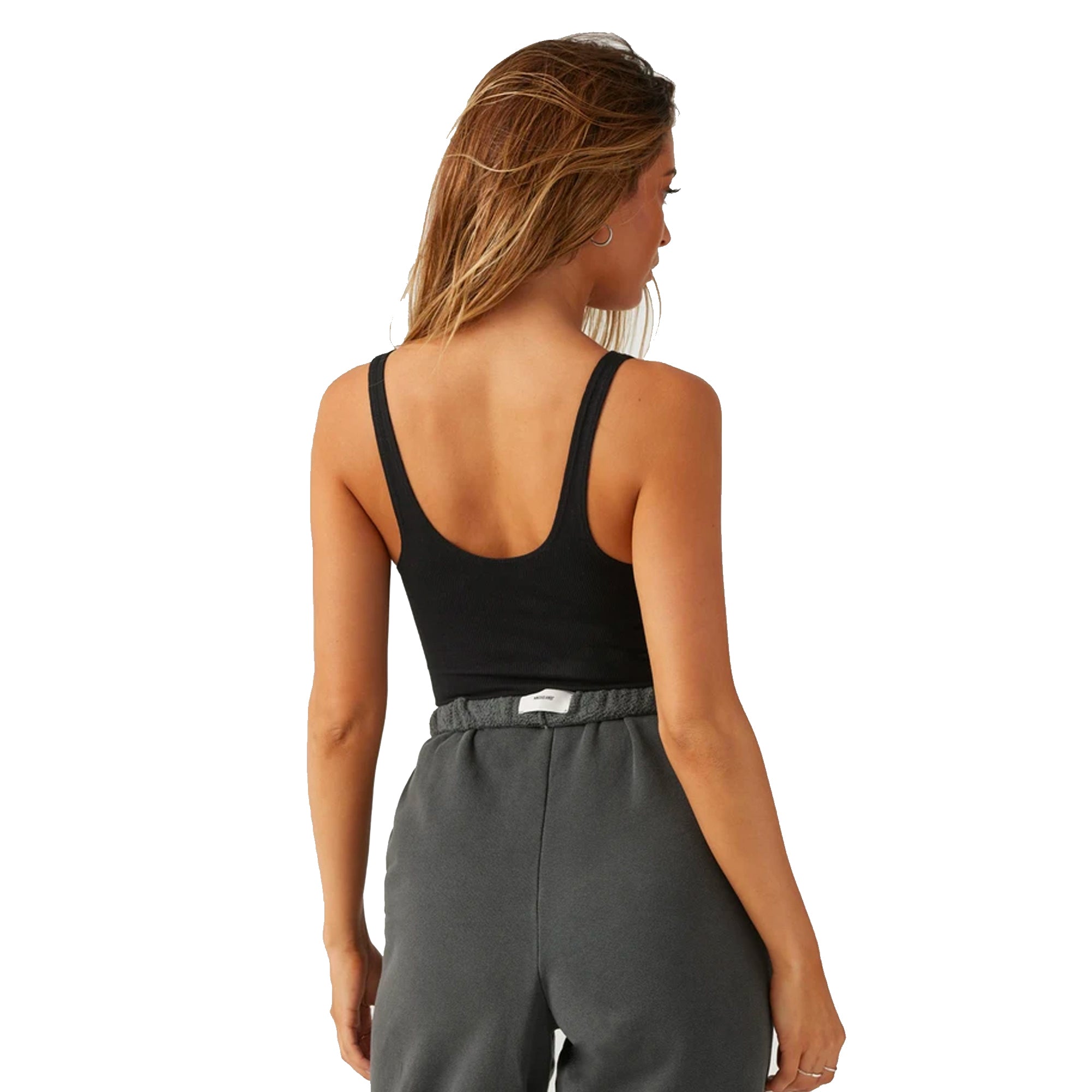 Joah Brown Womens Snap Crop Tank Black