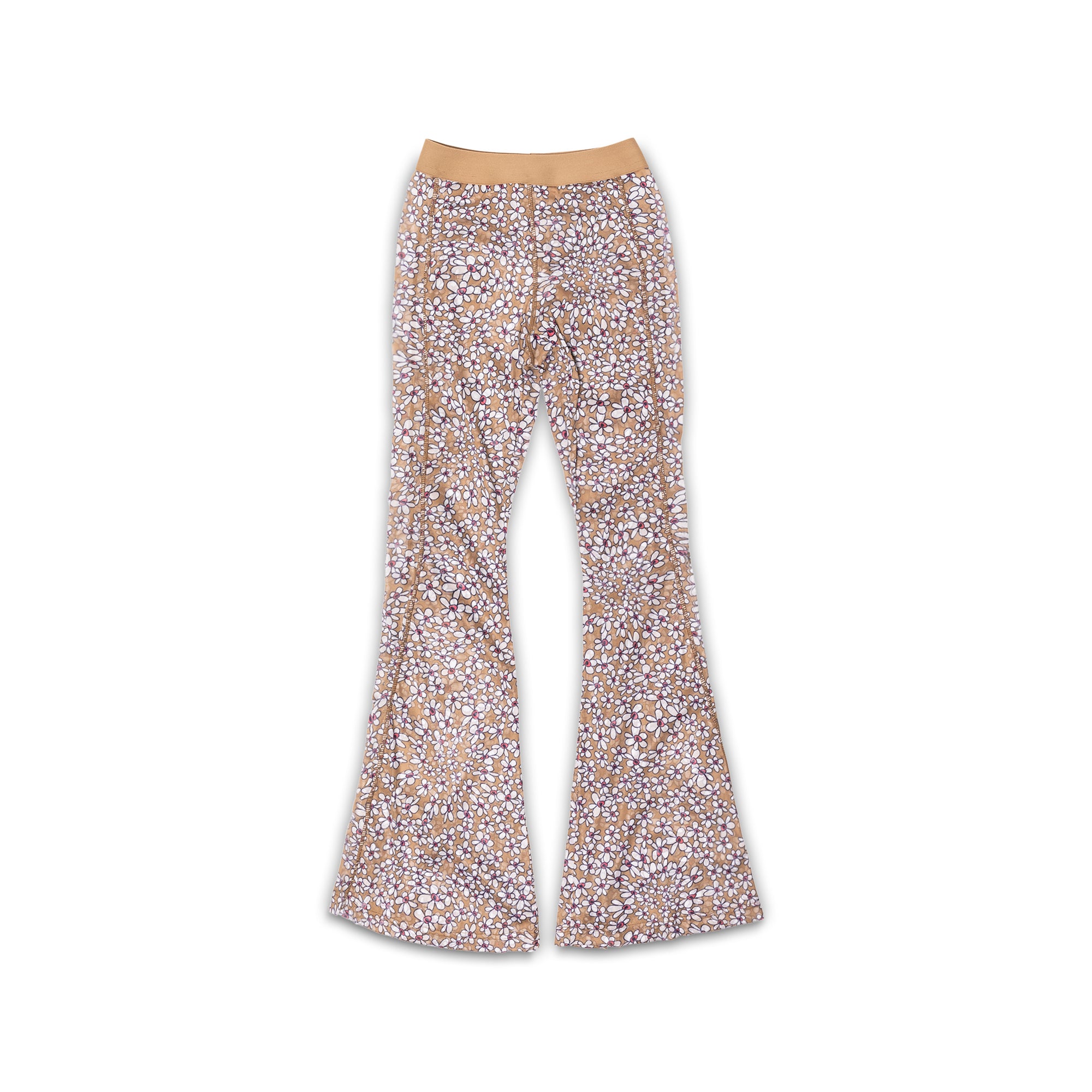 Perks And Mini Foliage Mesh Boot Leg Flares Pants