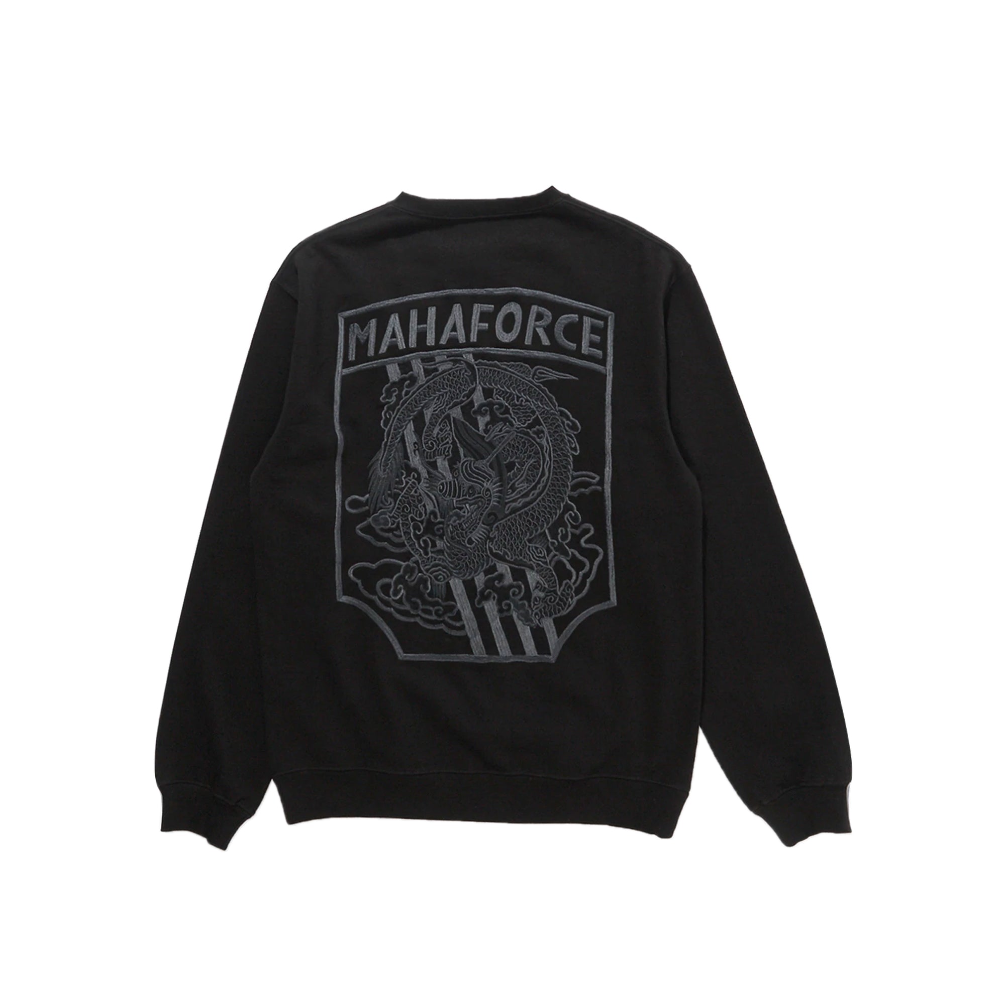 Maharishi Mens Maha Force Embroidered Crew Sweatshirt Black