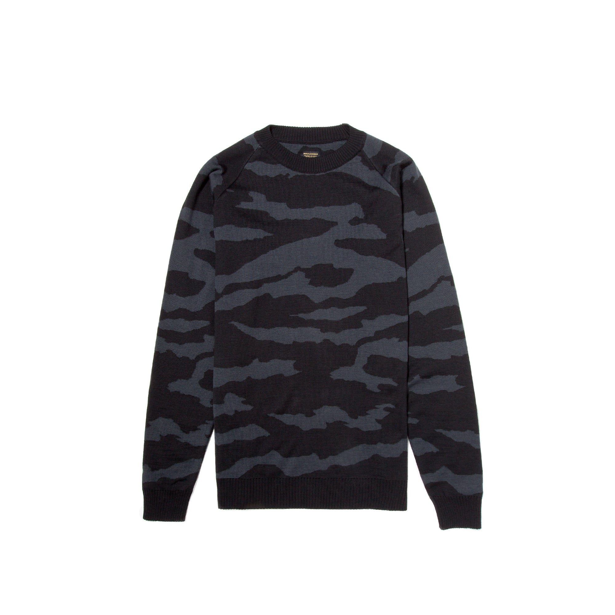 Maharishi Mens Tigerstripe Knitted Crew Sweatshirt