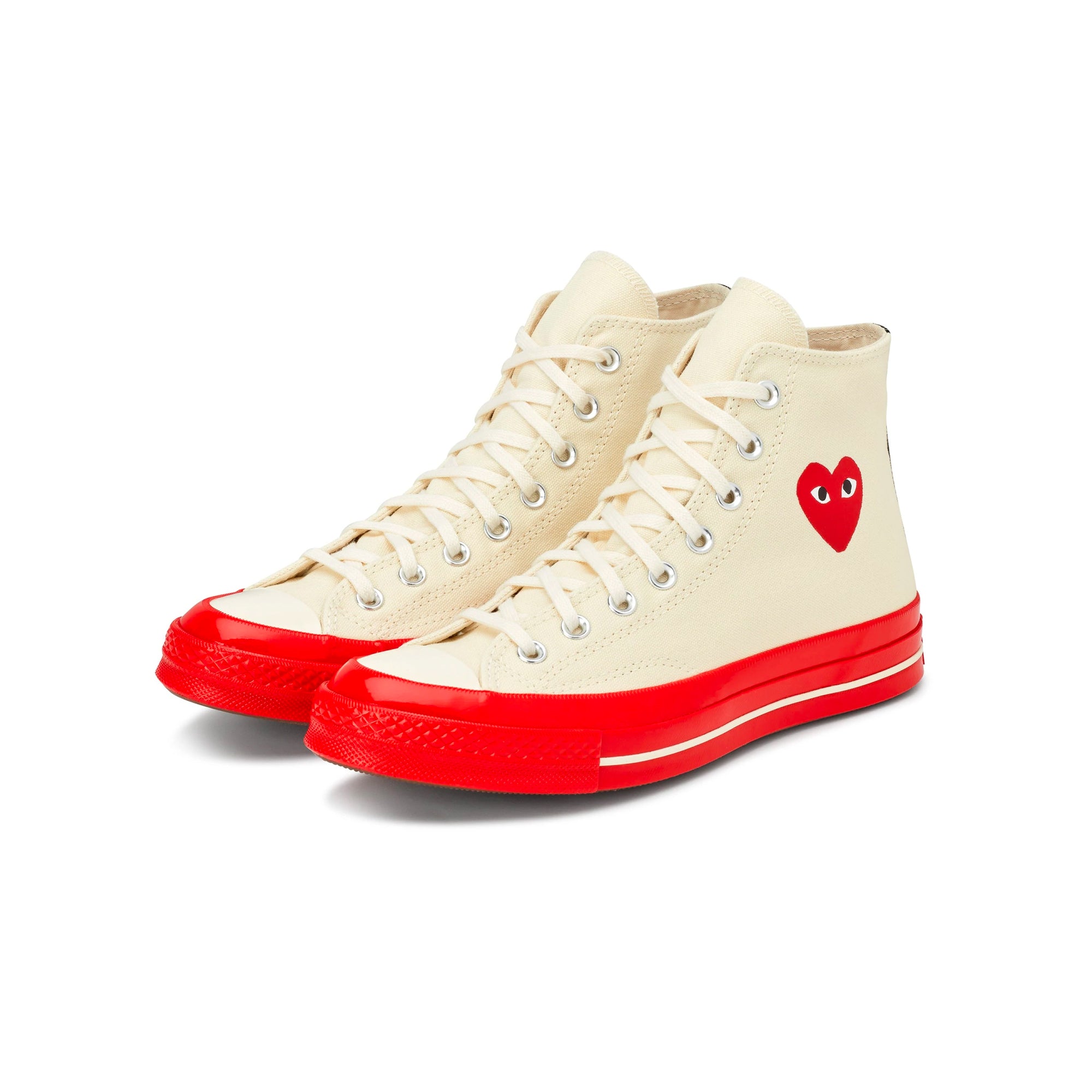 Comme des Garcons PLAY x Converse Chuck 70 High Shoes Egret/Red