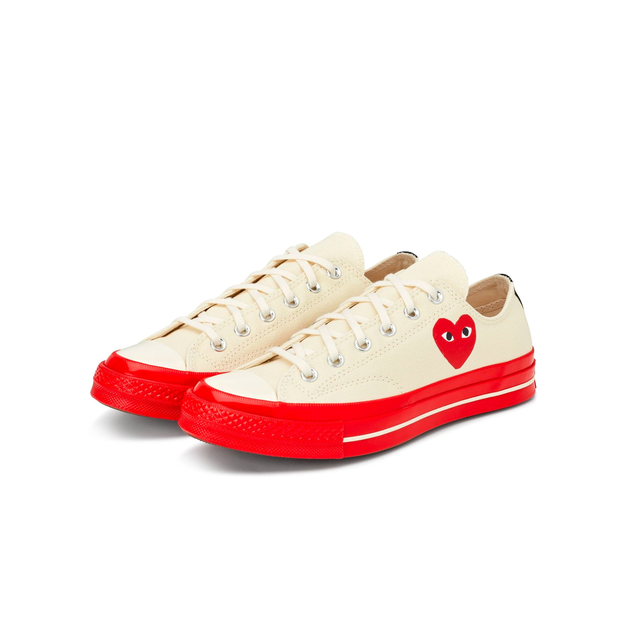 Comme des Garcons PLAY x Converse Chuck 70 Low Shoes Egret/Red