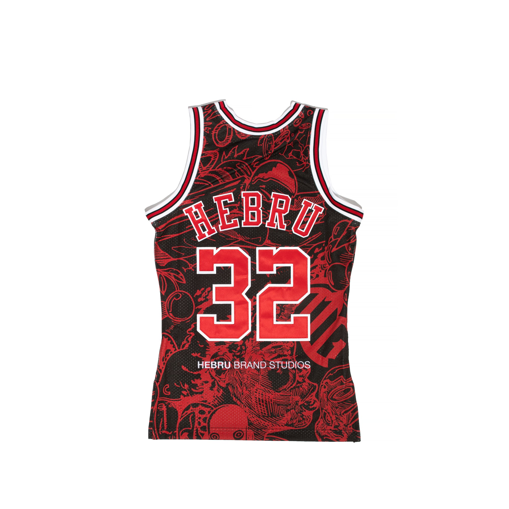 Michell & Ness Mens Chicago Bulls Hebru Jersey 'Black/Red'