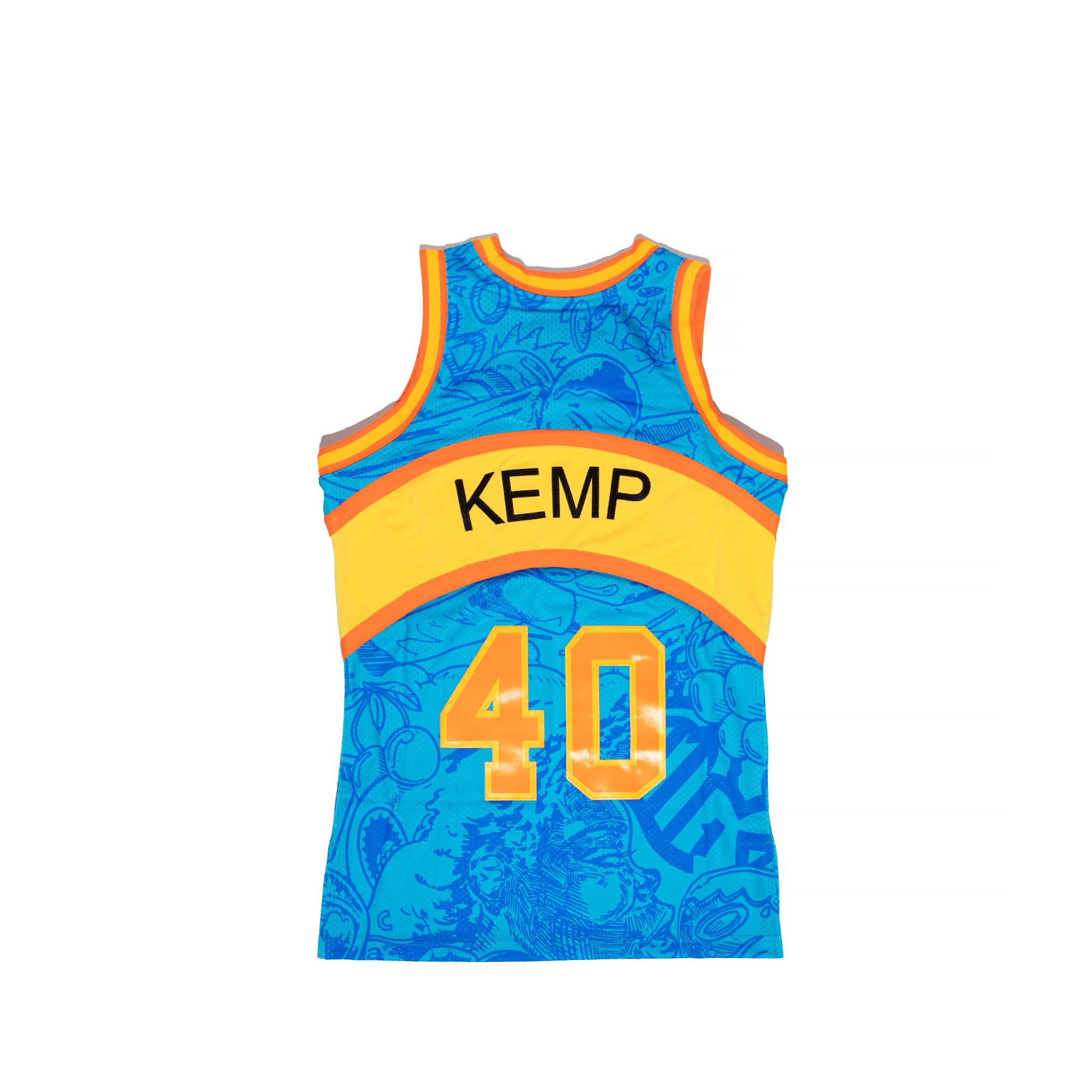 Mitchell & Ness Mens Seattle Supersonics Hebru Shawn Kemp Jersey 'Blue/Orange'