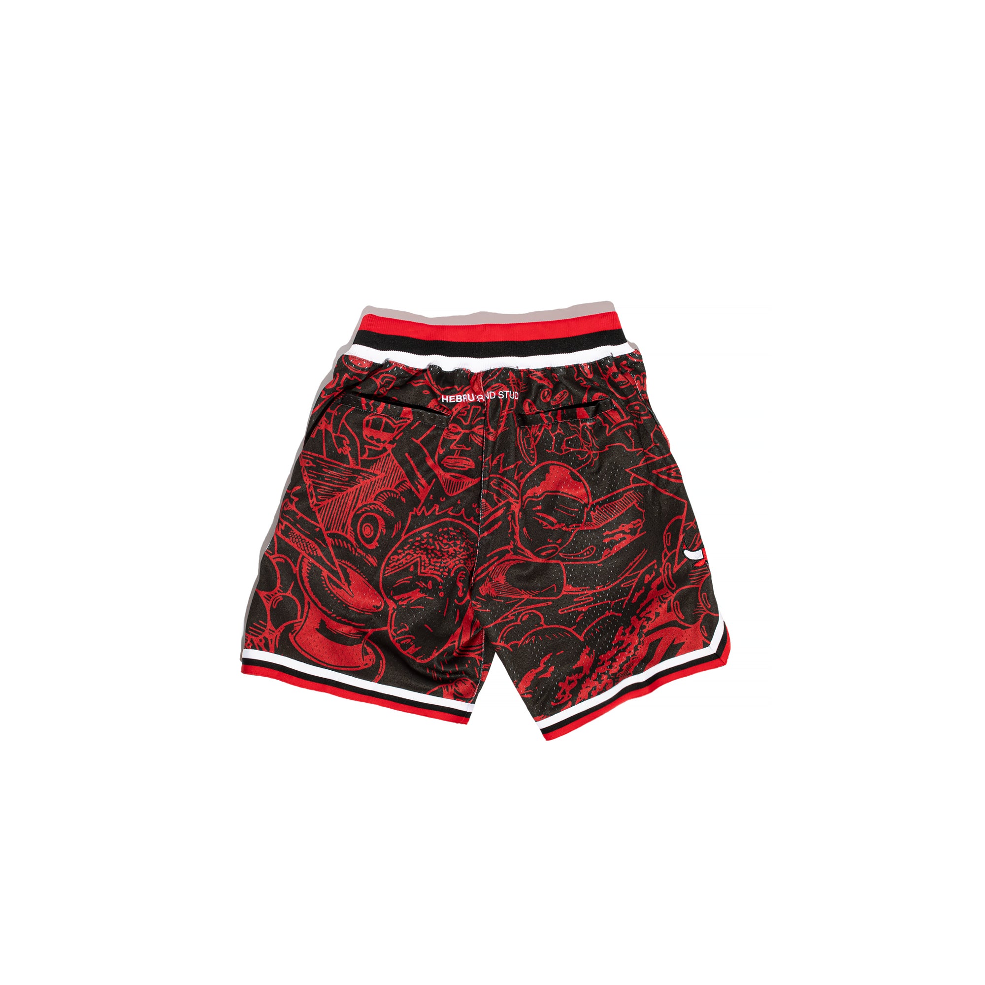 Mitchell & Ness Mens Chicago Bulls Hebru Shorts 'Black/Red'