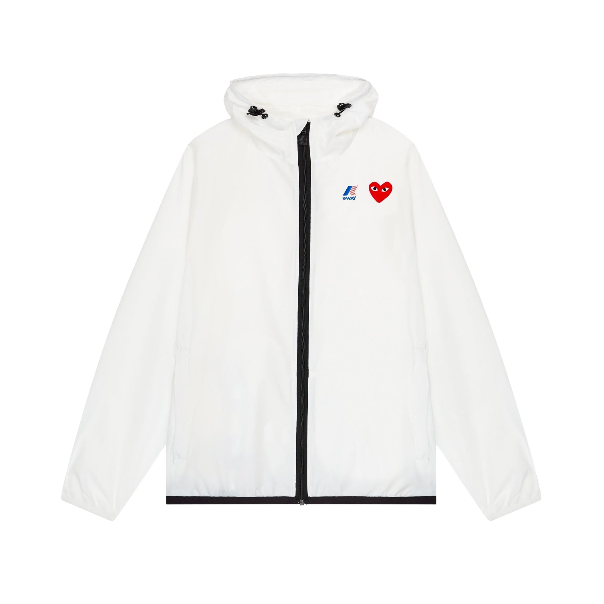 CDG Play K-Way Full Zip Hoodie 'White'