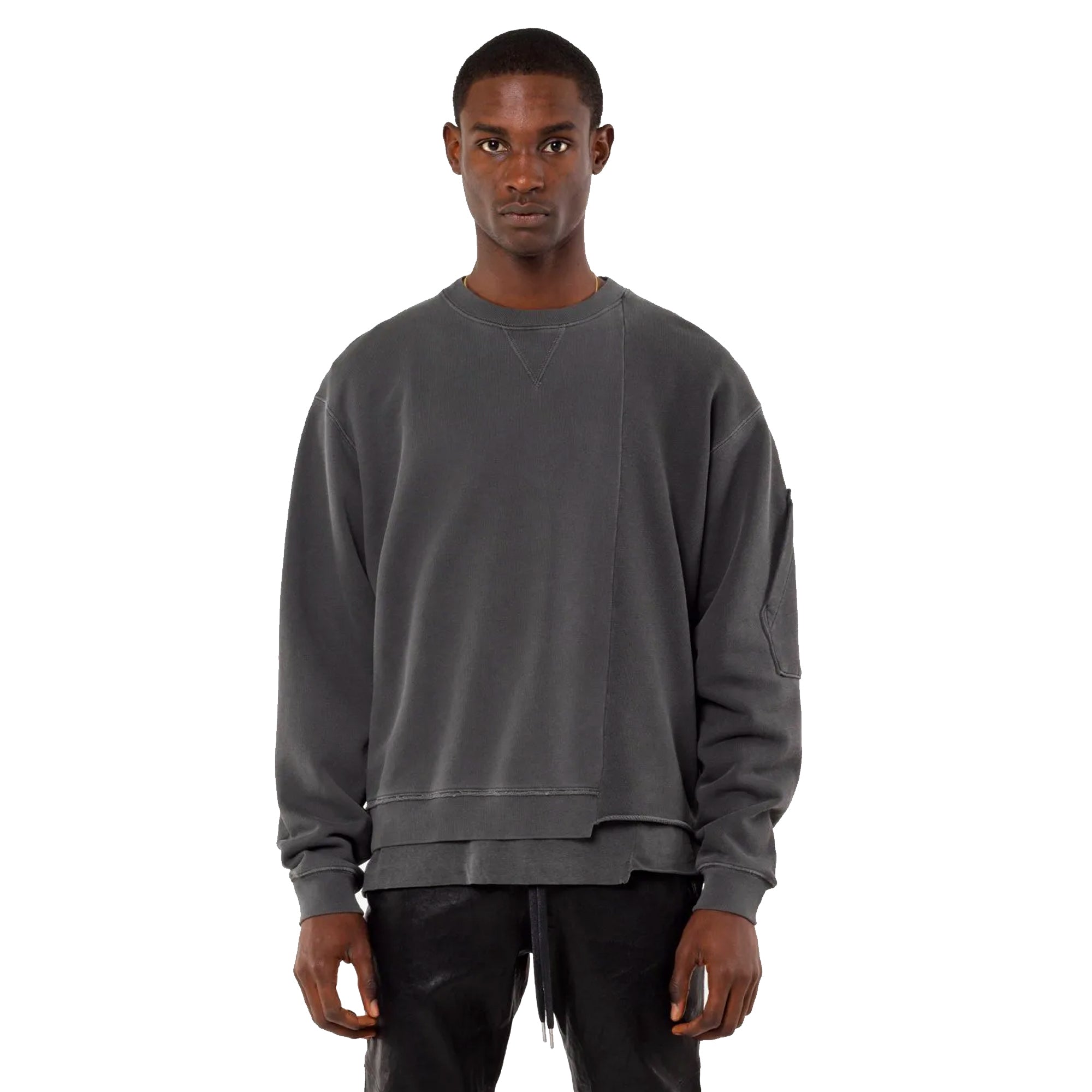 John Elliot Mens Reconstructed  Vintage Crew 'Washed Black'