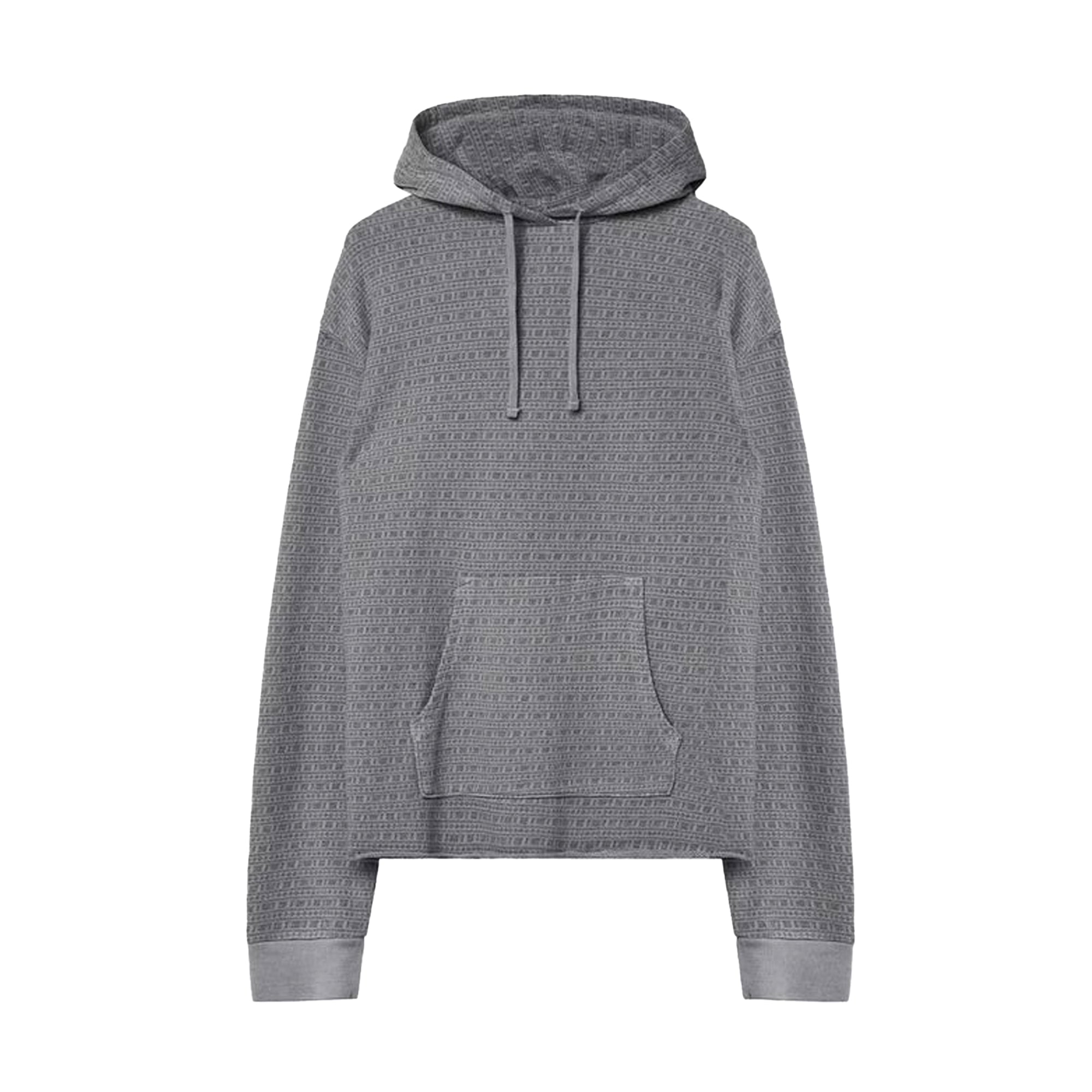 John Elliott Mens Raw Edge Jacquard Terry Hoodie 'Washed Charcoal'