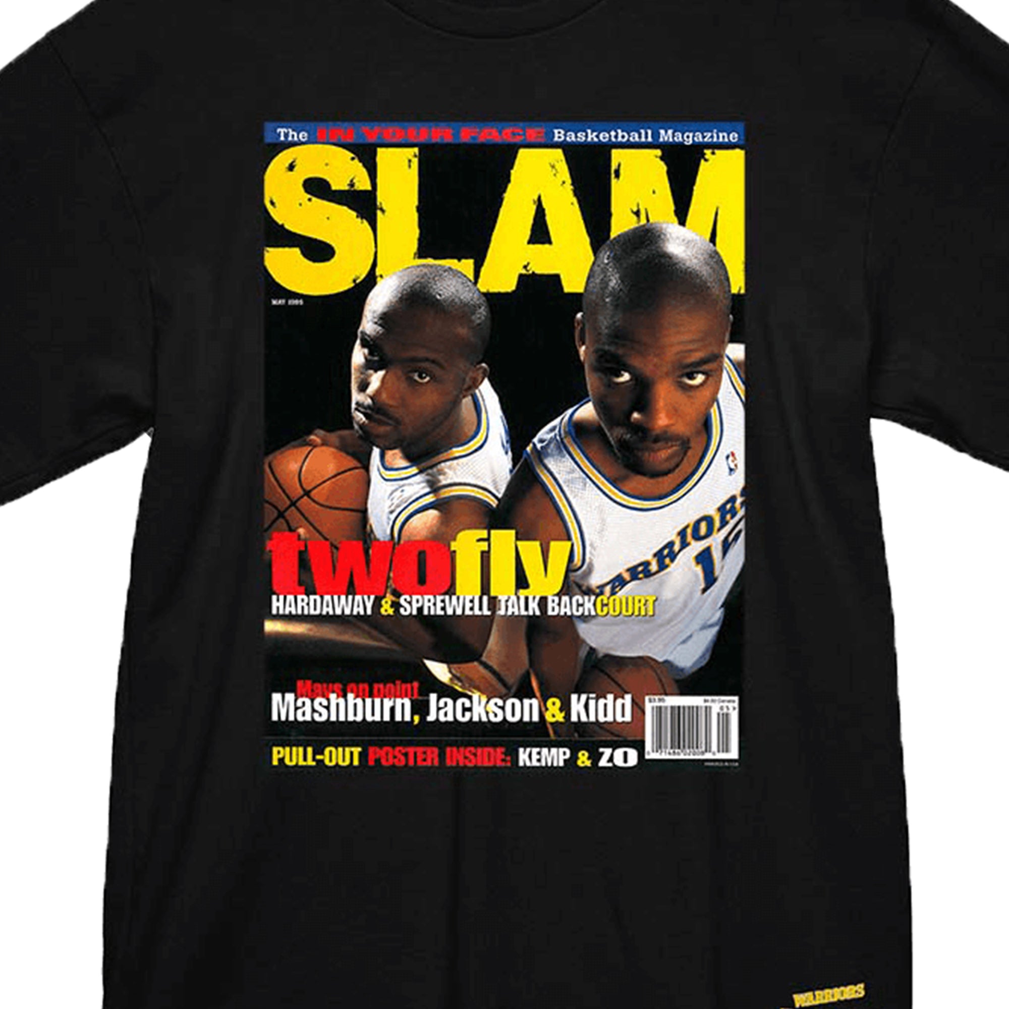 Mitchell & Ness Mens Golden State Warriors Slam Cover Tee 'Black'