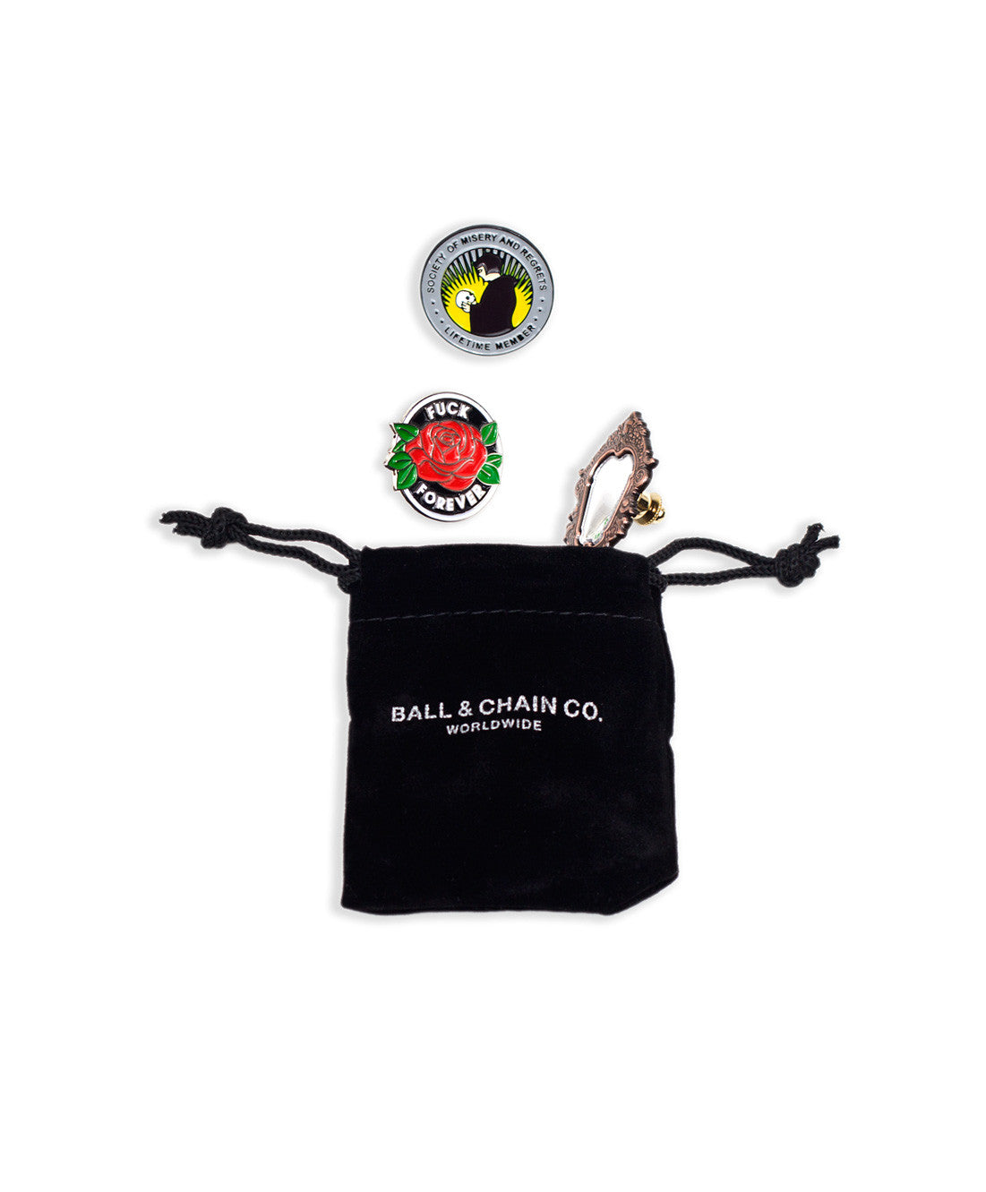 Ball & Chain - Rose Blade Pin