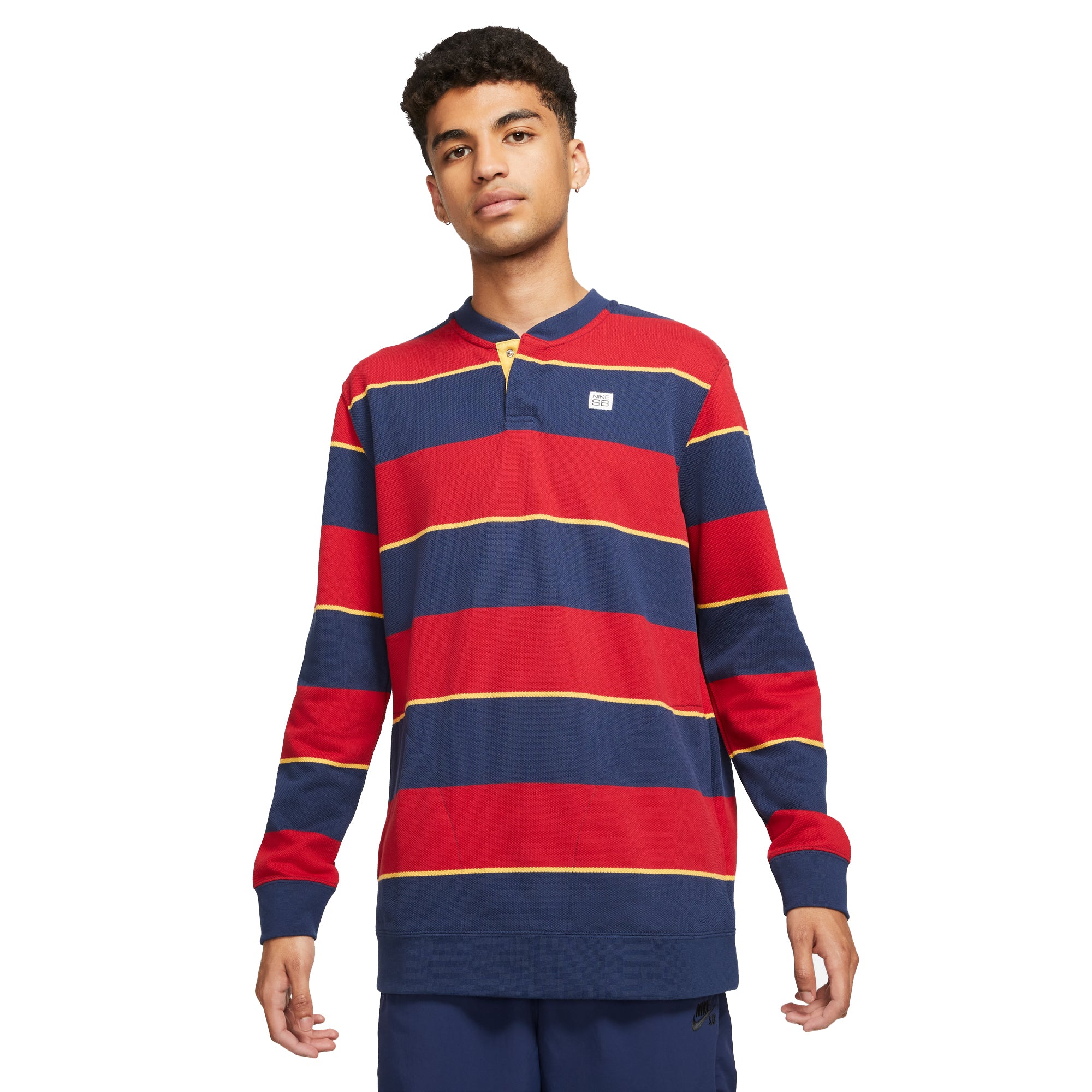 Nike SB Mens Skate Crew Tee Midnight Navy/Gym Red