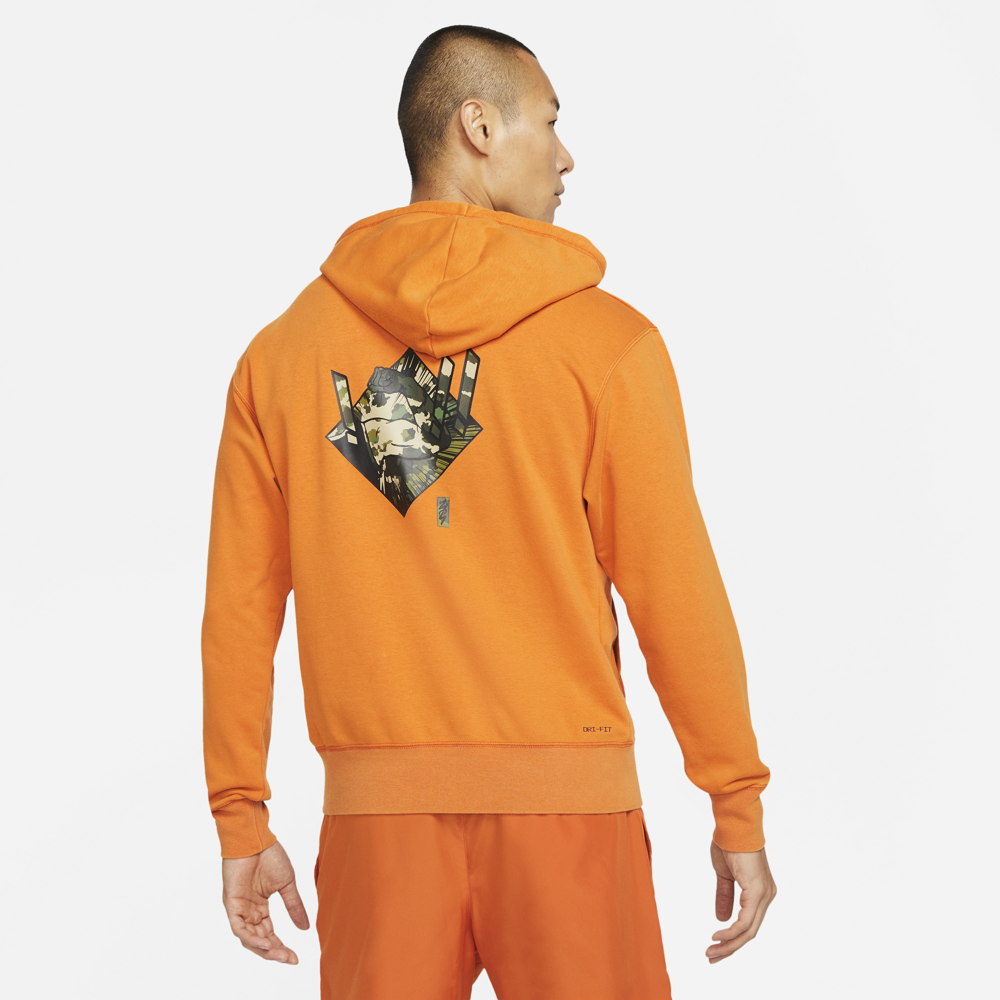 Jordan Mens Dri-Fit Zion Hoodie Campfire Orange