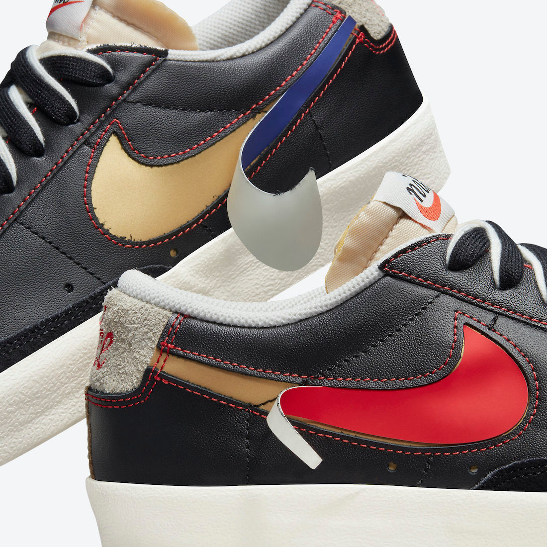 Nike Mens Blazer Low '77 PRM Shoes Black/Deep Royal