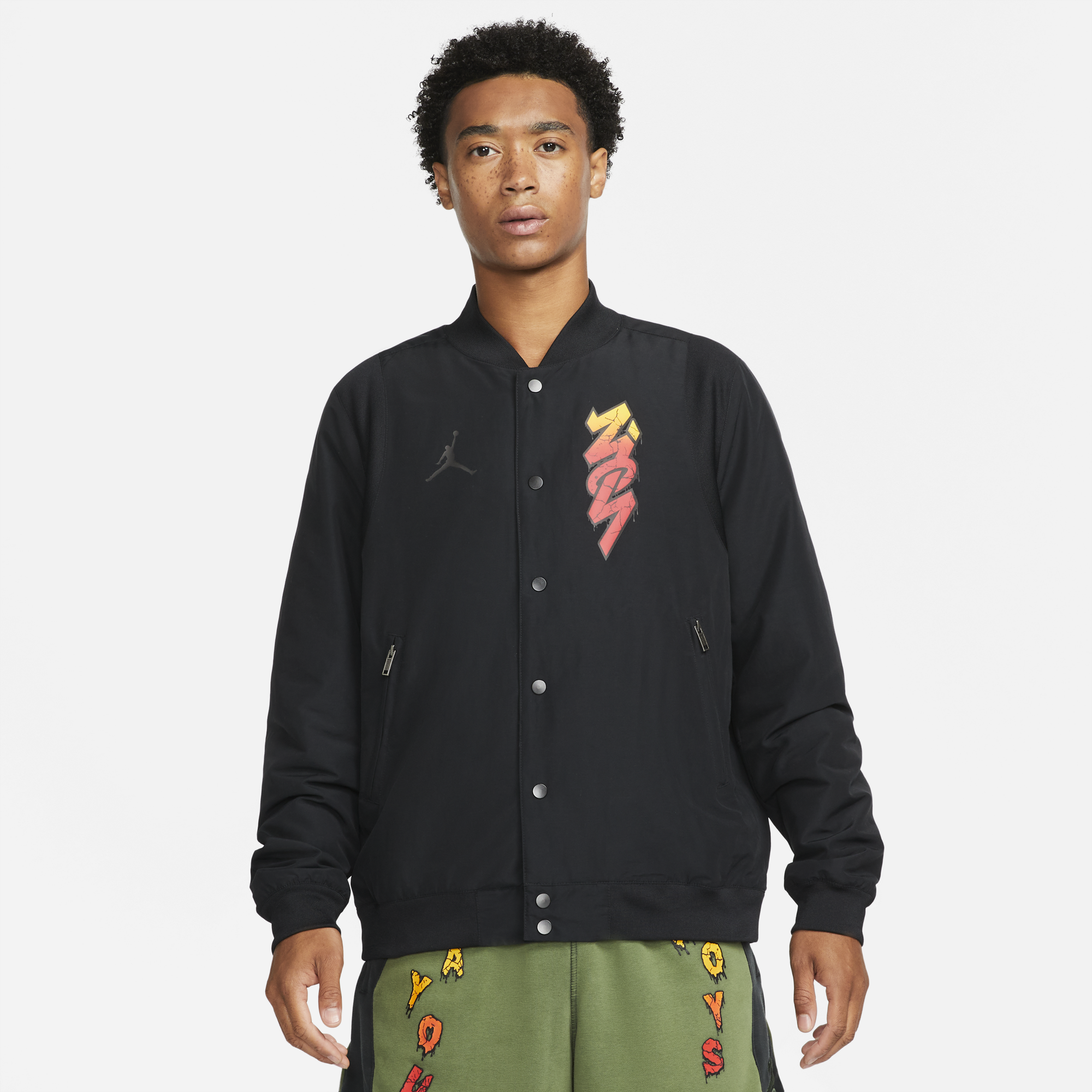 Jordan Mens Zion Flight Jacket Black