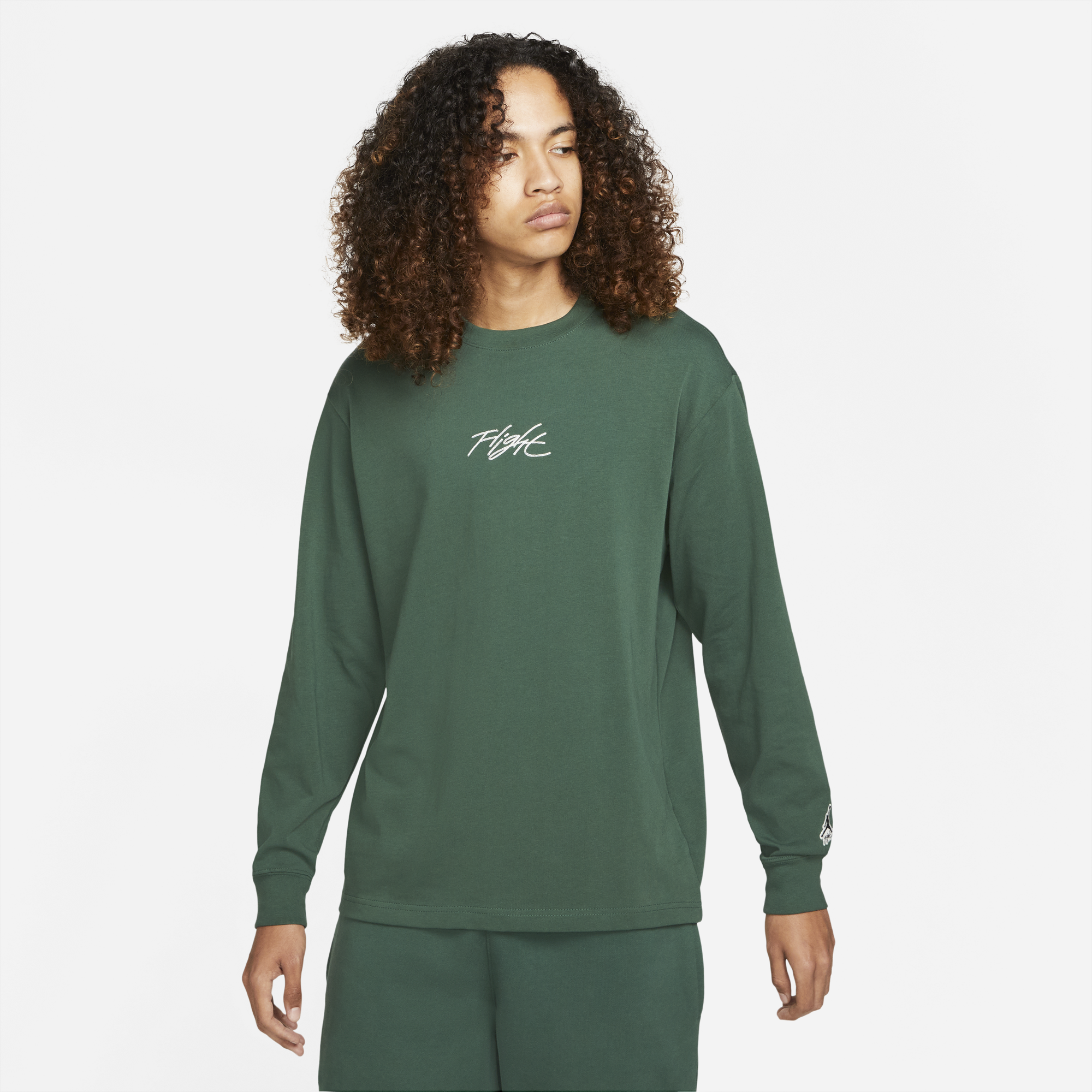 Air Jordan Mens Long Sleeve Tshirt 'Noble Green'