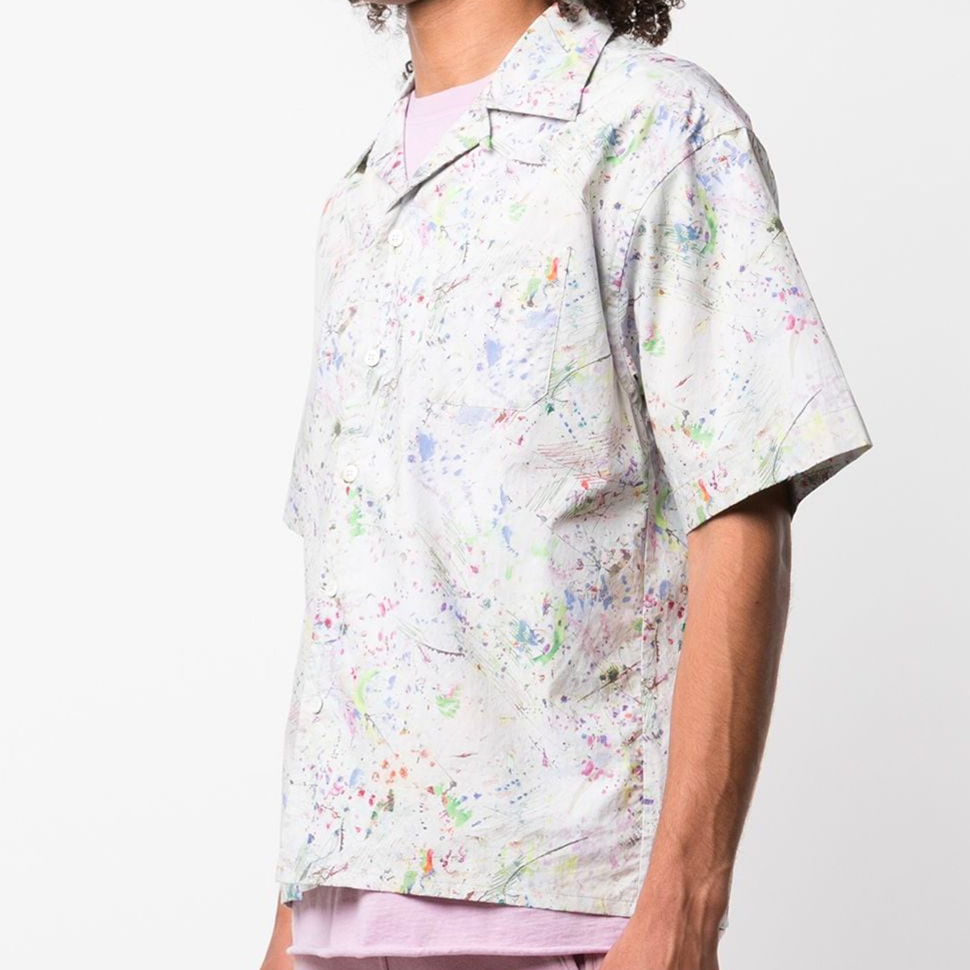 John Elliott Mens Camp Shirt 'Studio Floor'